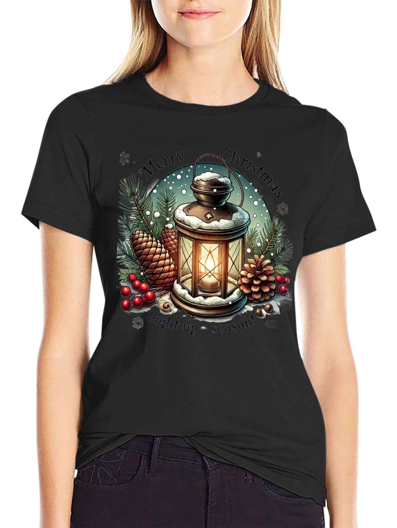 Festive Christmas Lantern Graphic Tee