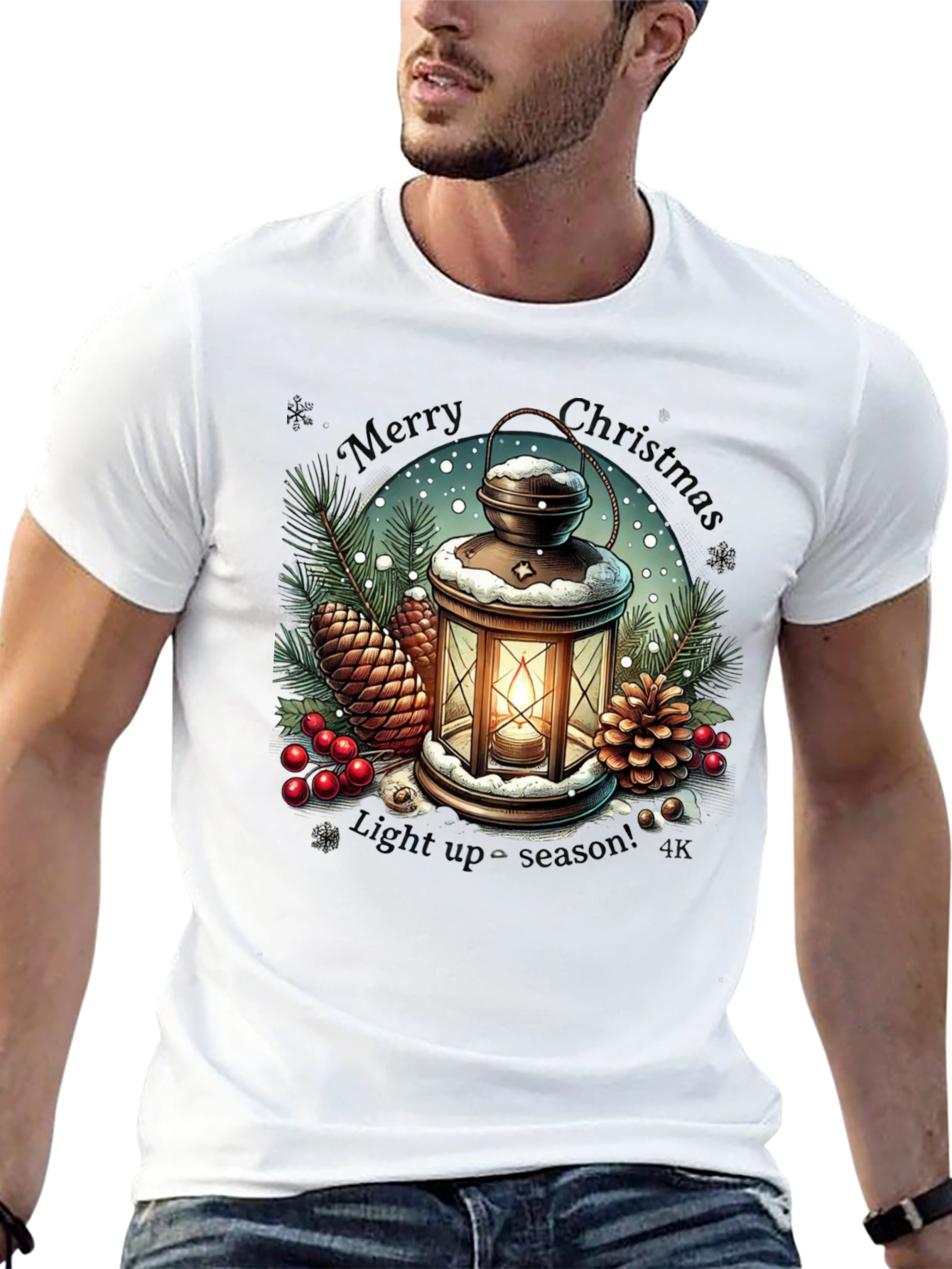 Festive Christmas Lantern Graphic Tee
