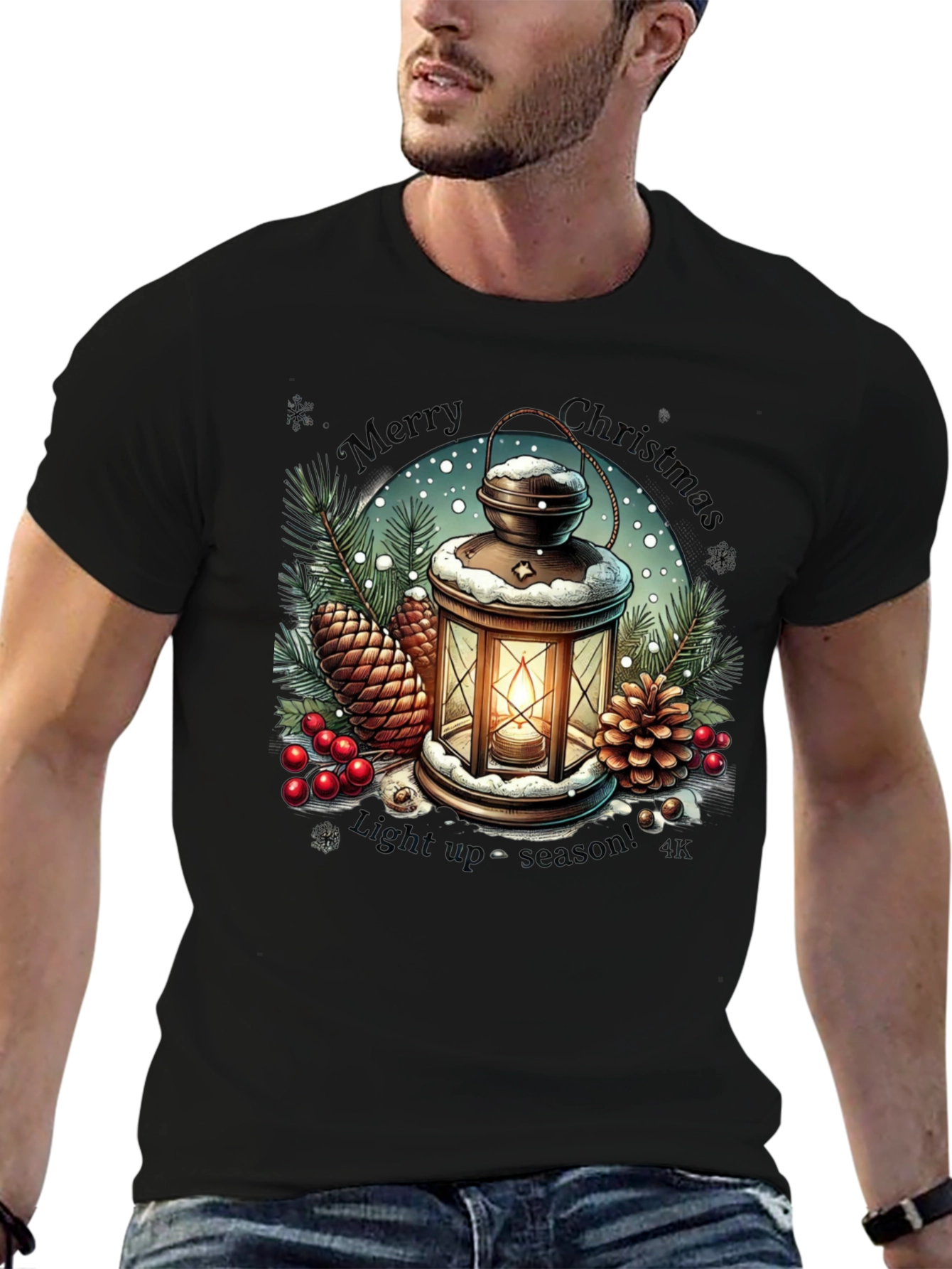 Festive Christmas Lantern Graphic Tee