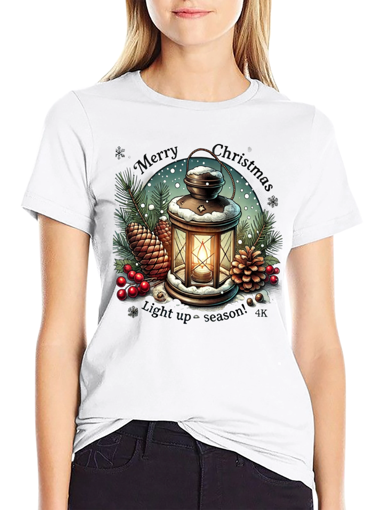 Festive Christmas Lantern Graphic Tee
