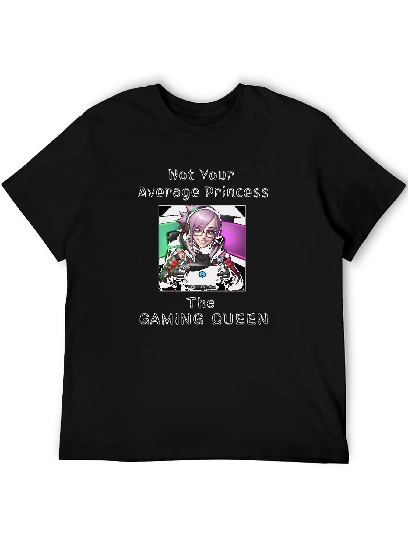 Not Your Average Princess Gaming Queen Black T-Shirt