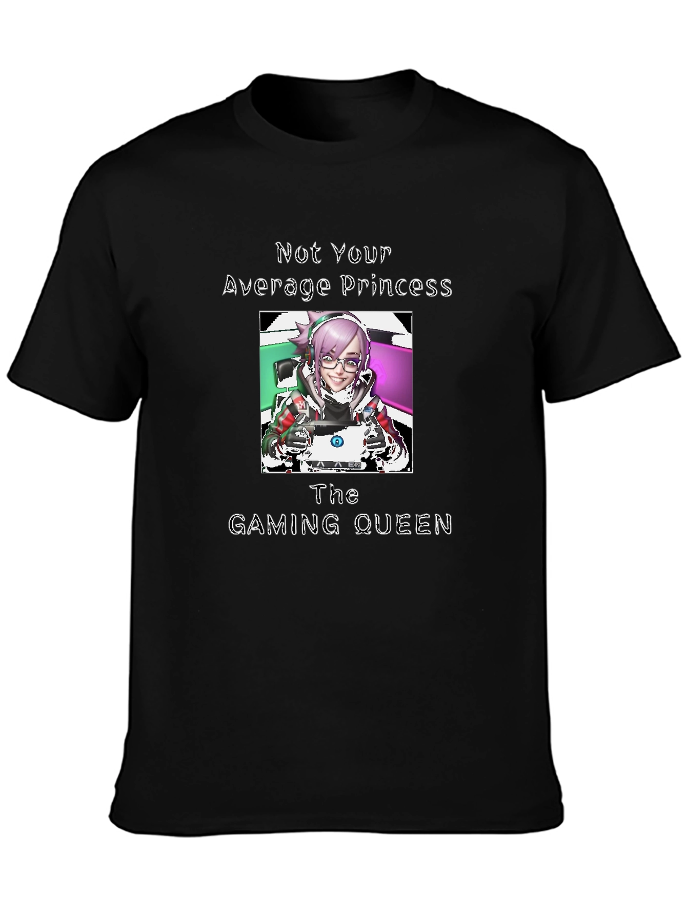 Not Your Average Princess Gaming Queen Black T-Shirt