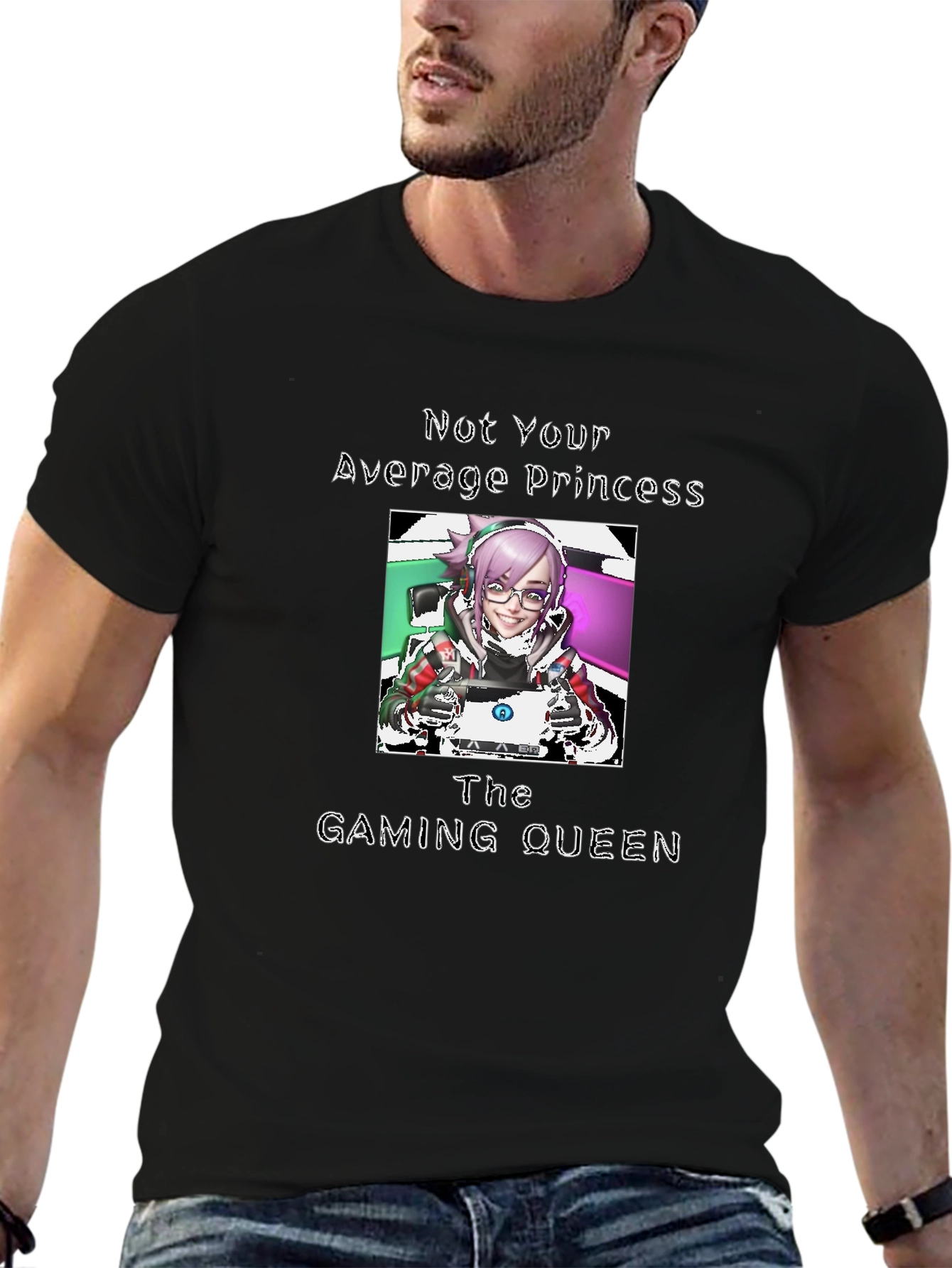Not Your Average Princess Gaming Queen Black T-Shirt