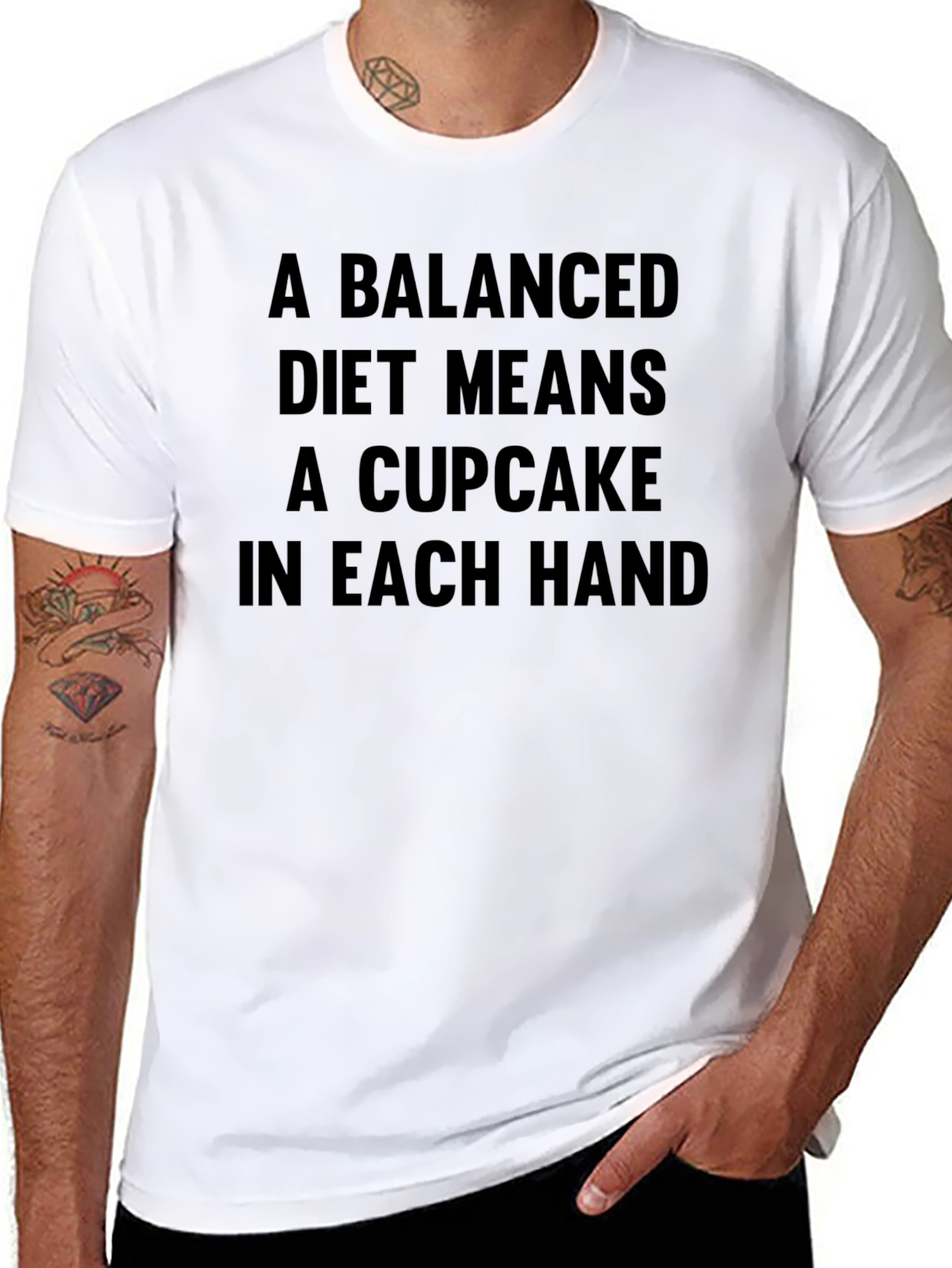 Balanced Diet Cupcake T-Shirt - Funny Foodie Tee