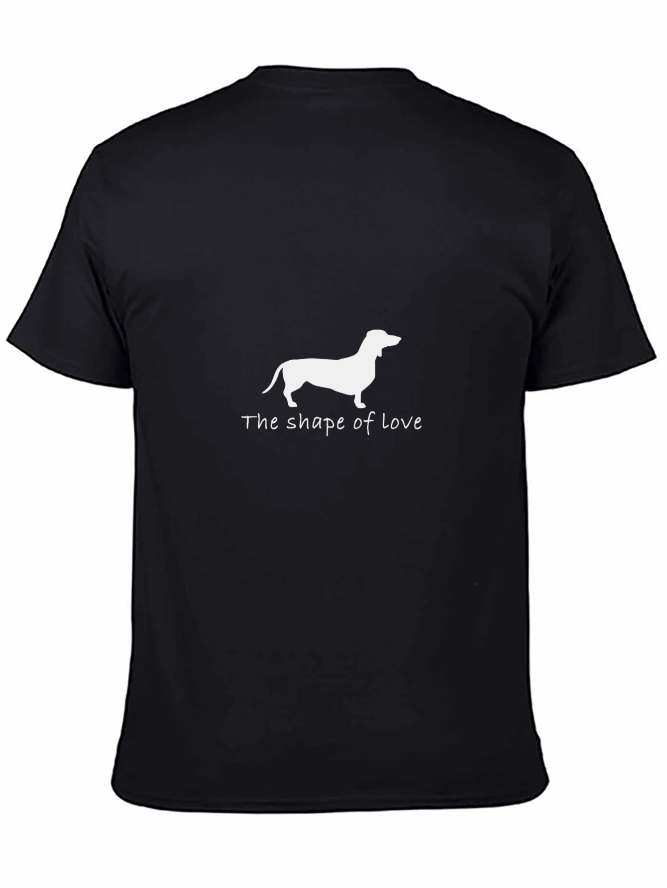 Dachshund Shape of Love Black T-Shirt