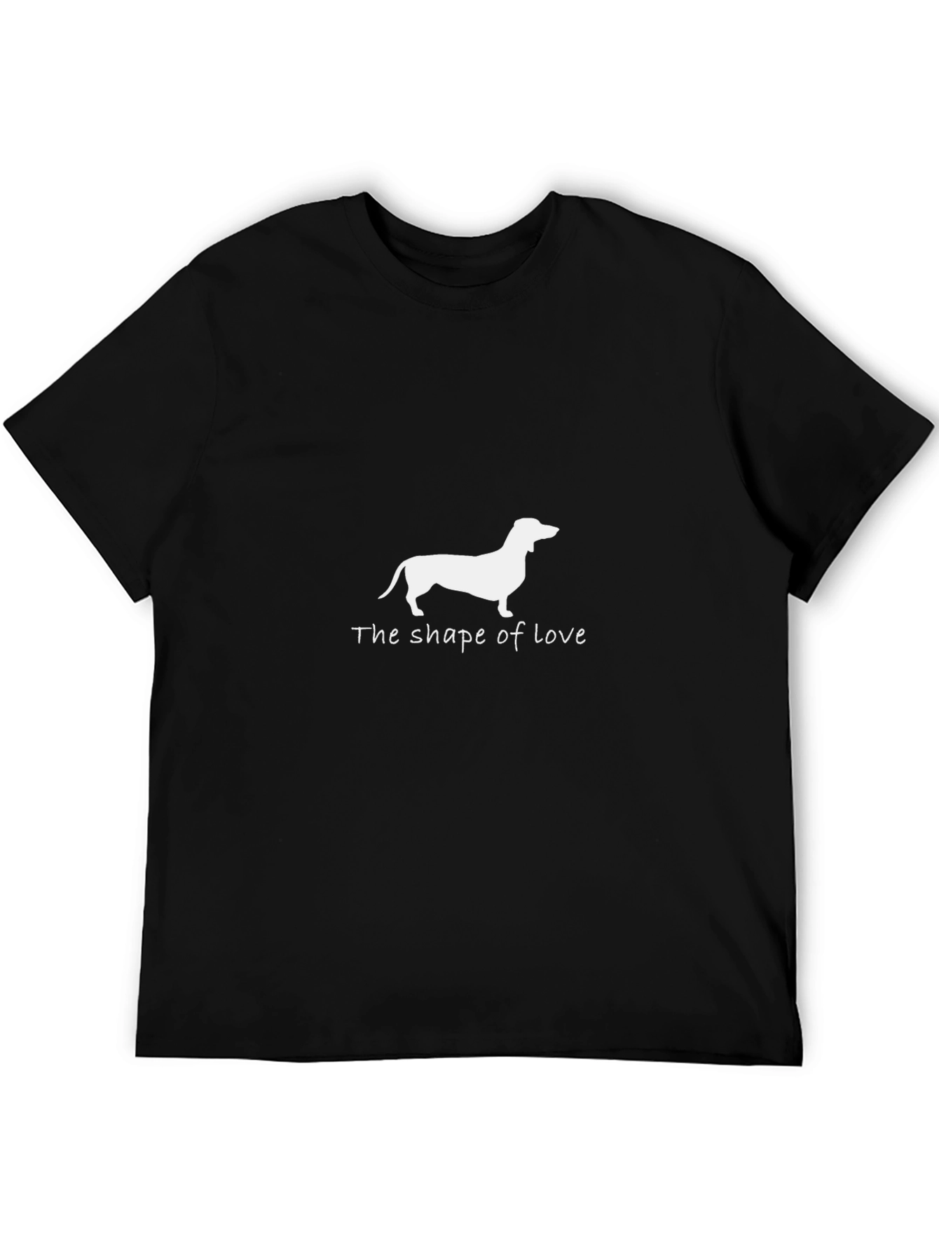 Dachshund Shape of Love Black T-Shirt