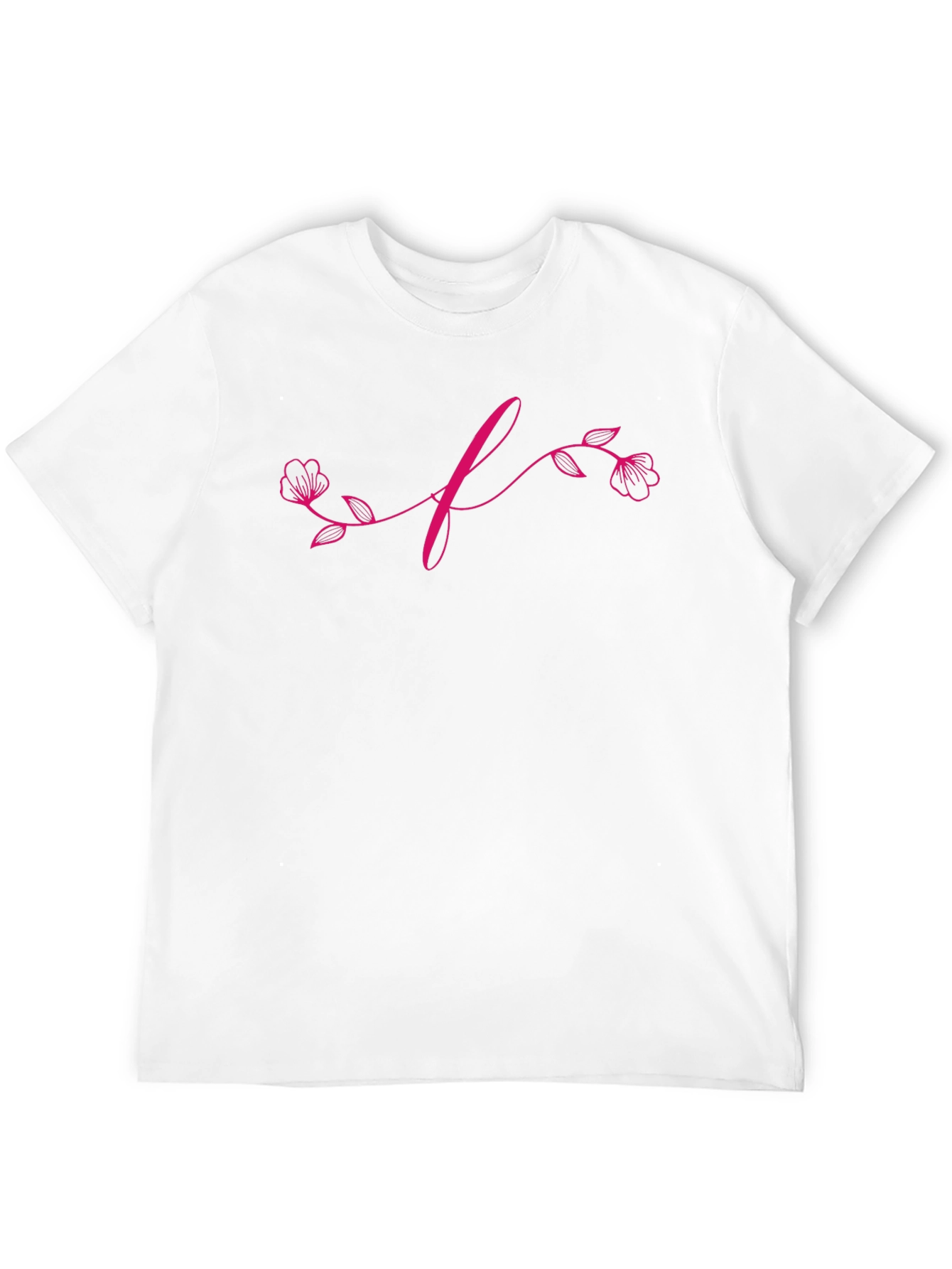 Floral Initial T-Shirt - Elegant Black Tee