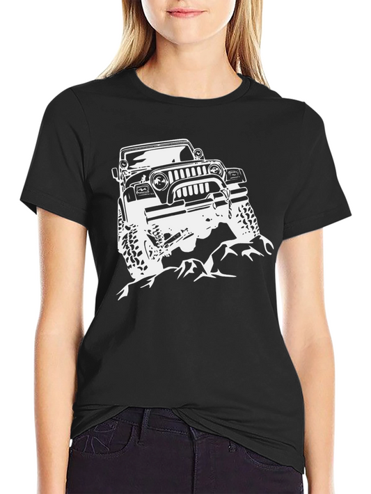 Off-Road Jeep Graphic Tee - Black Cotton T-Shirt