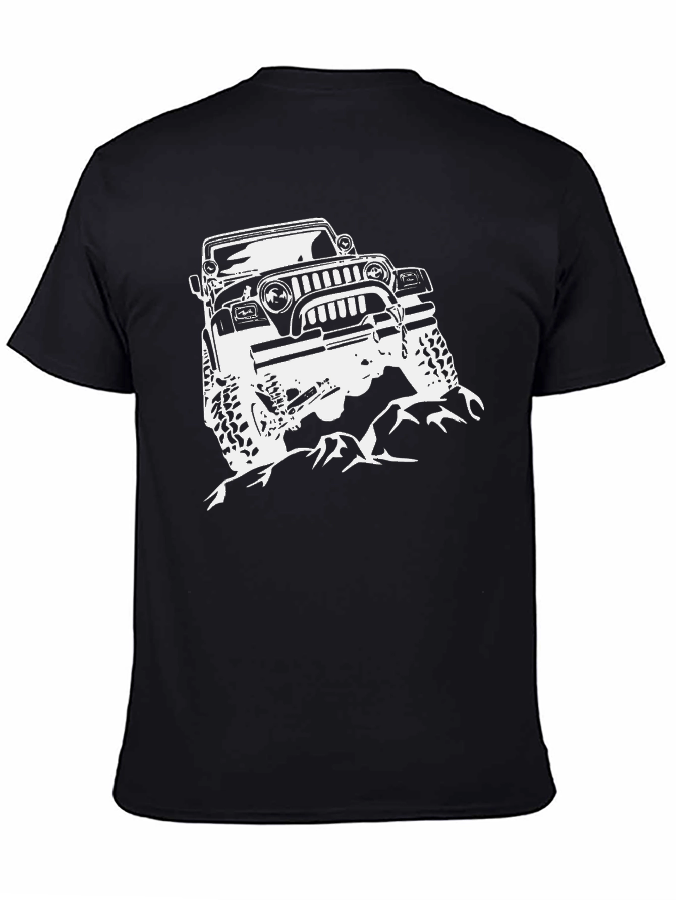 Off-Road Jeep Graphic Tee - Black Cotton T-Shirt