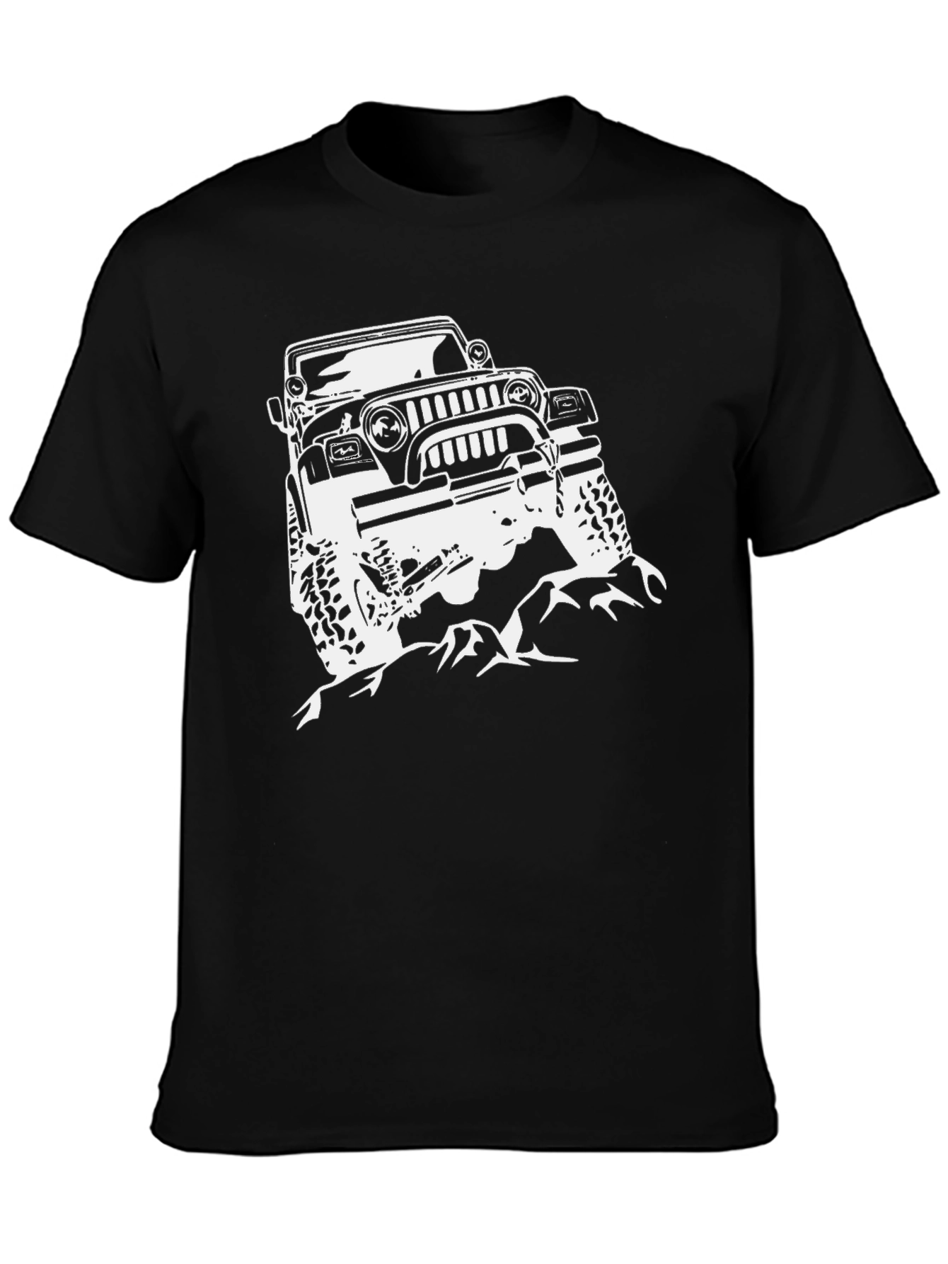 Off-Road Jeep Graphic Tee - Black Cotton T-Shirt