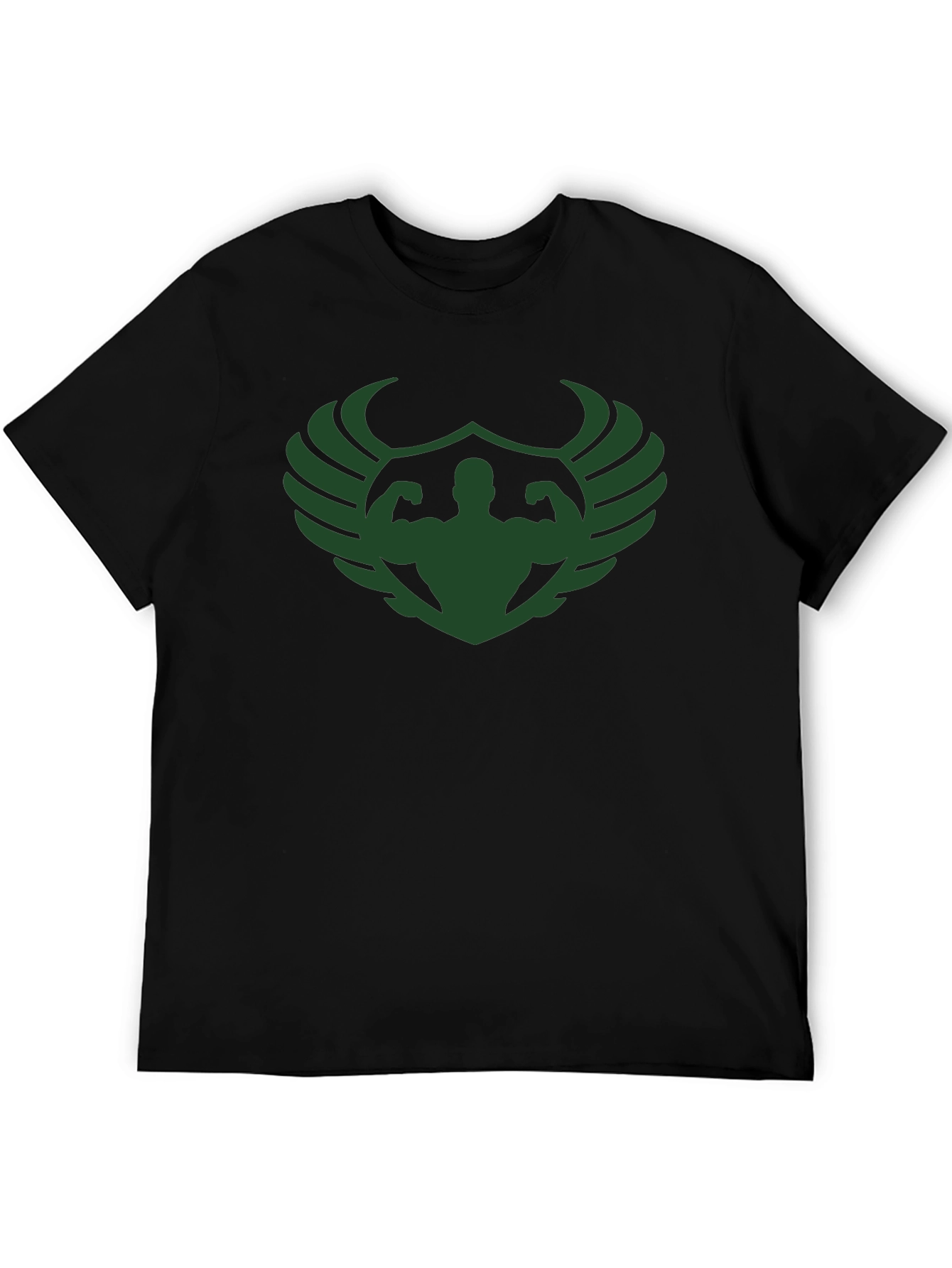 Muscle Wings Graphic T-Shirt - Black Gym Tee
