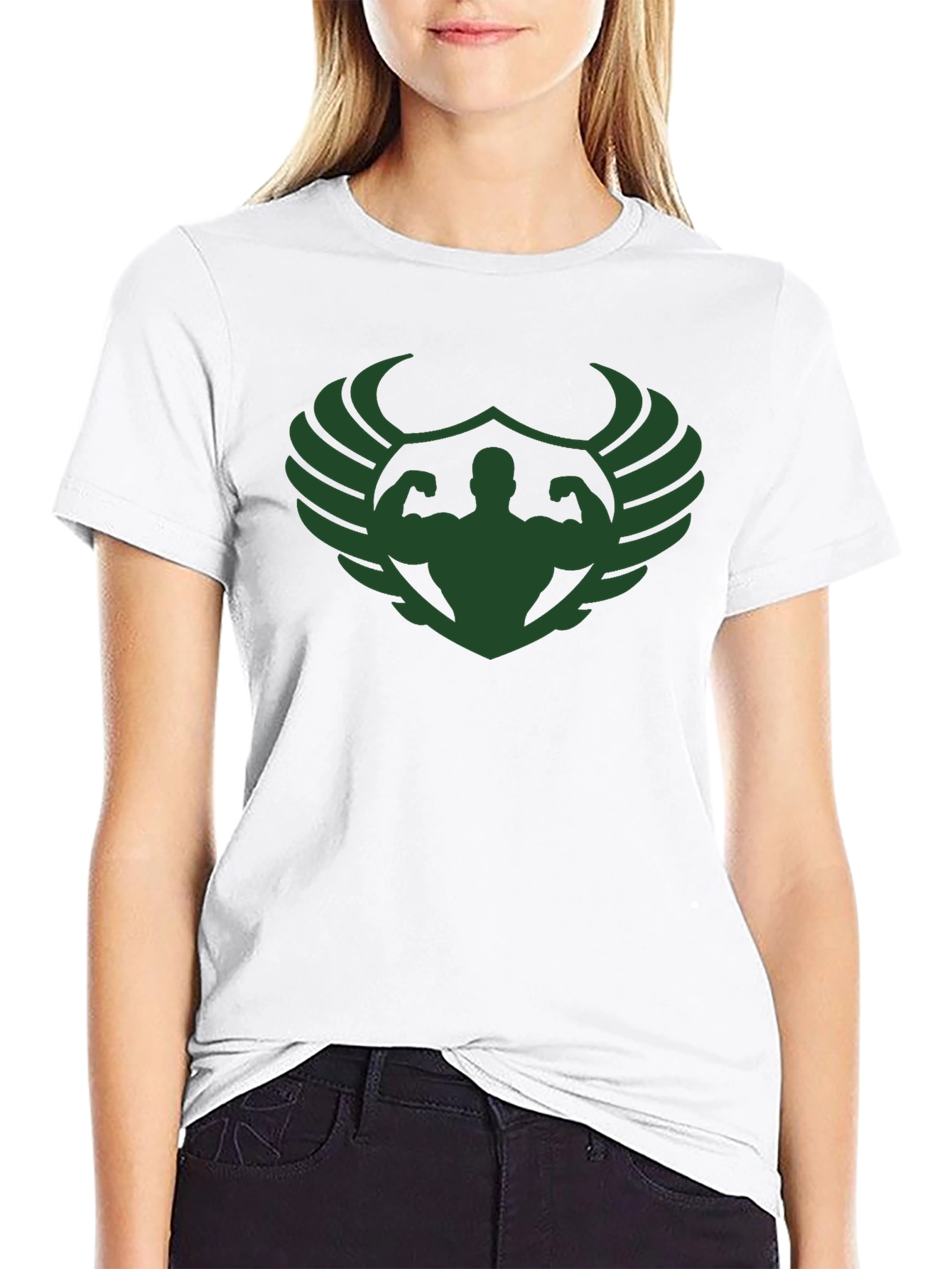 Muscle Wings Graphic T-Shirt - Black Gym Tee