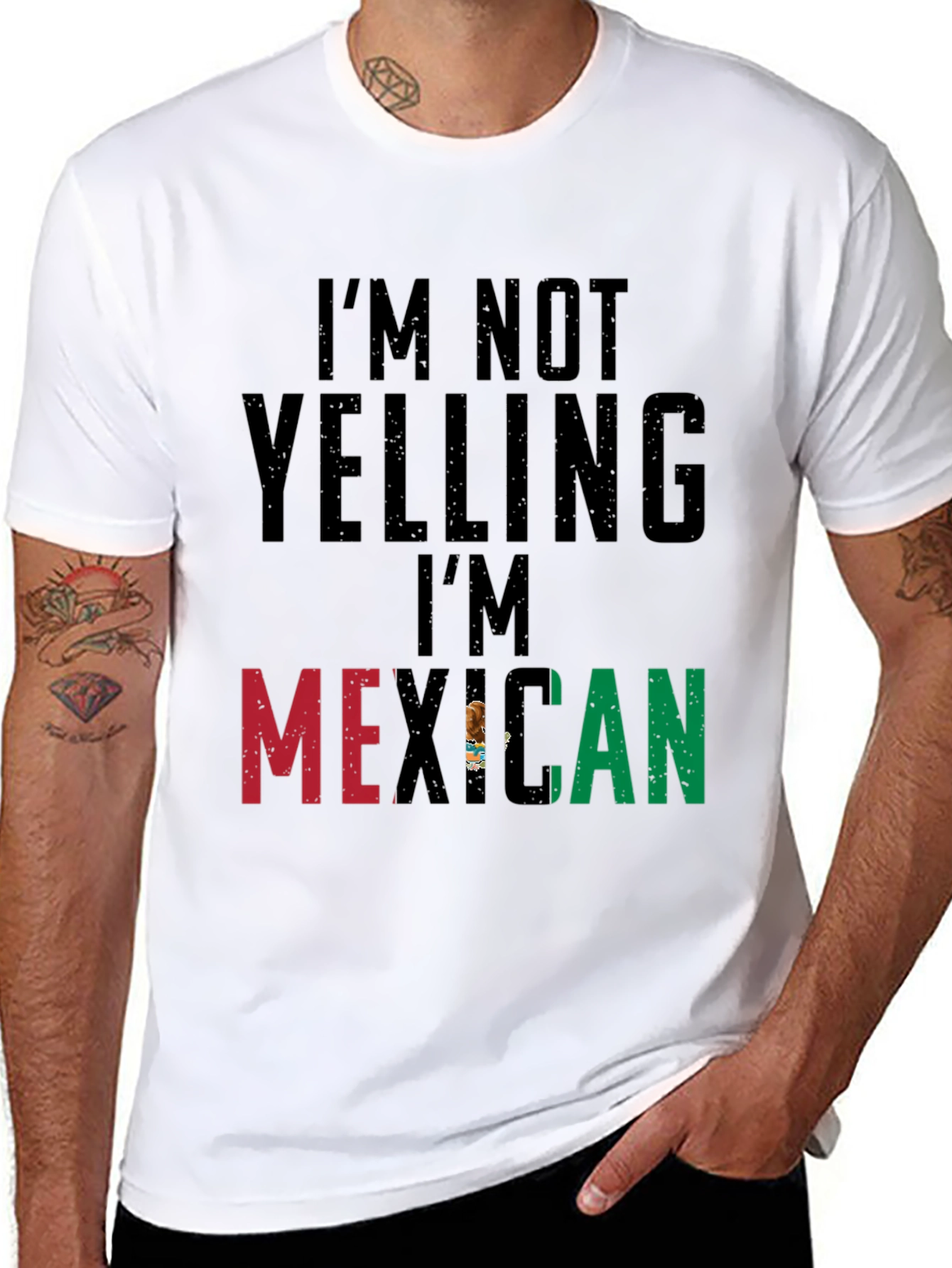 Im Not Yelling Im Mexican Black T-Shirt