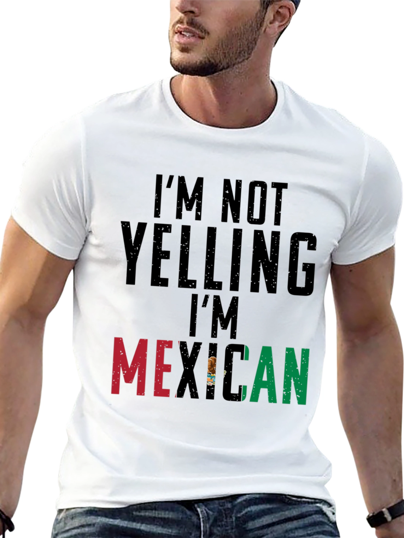 Im Not Yelling Im Mexican Black T-Shirt