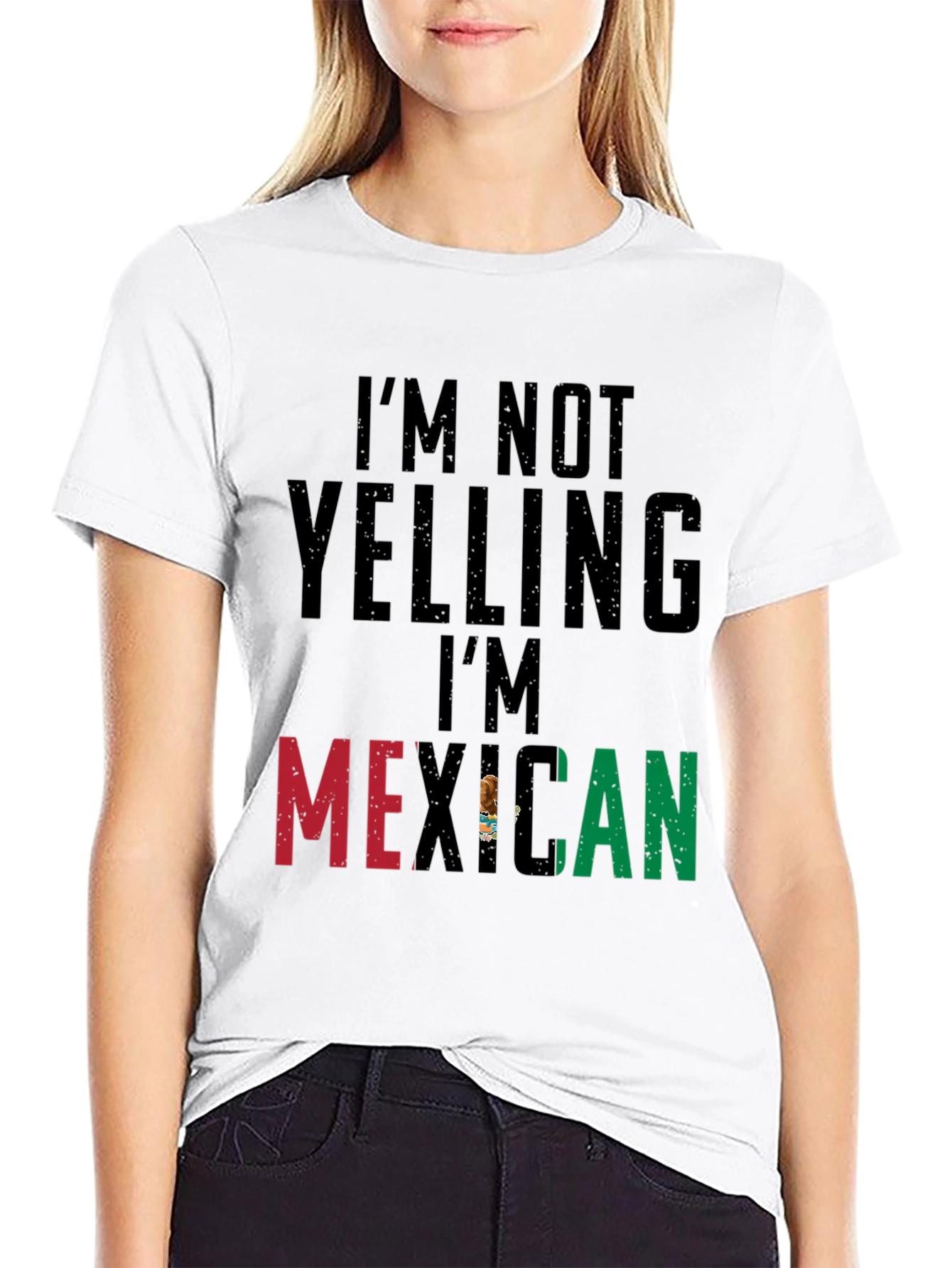 Im Not Yelling Im Mexican Black T-Shirt