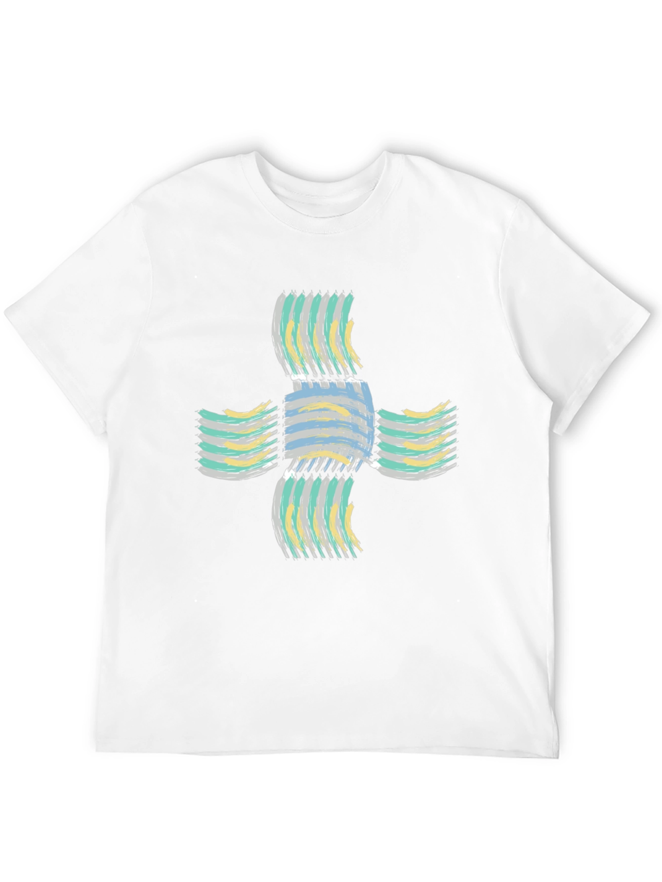 Abstract Cross Graphic Black T-Shirt