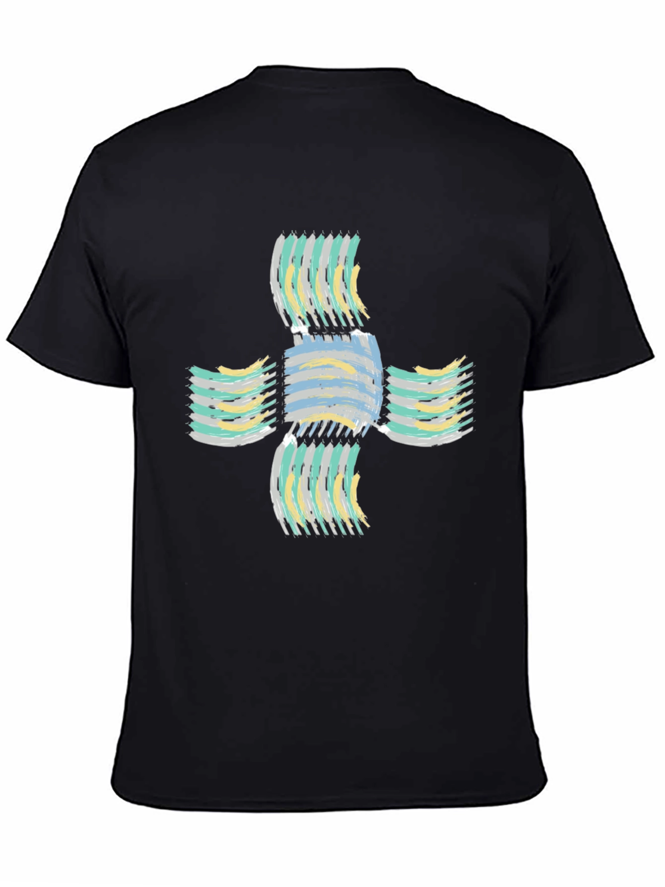Abstract Cross Graphic Black T-Shirt