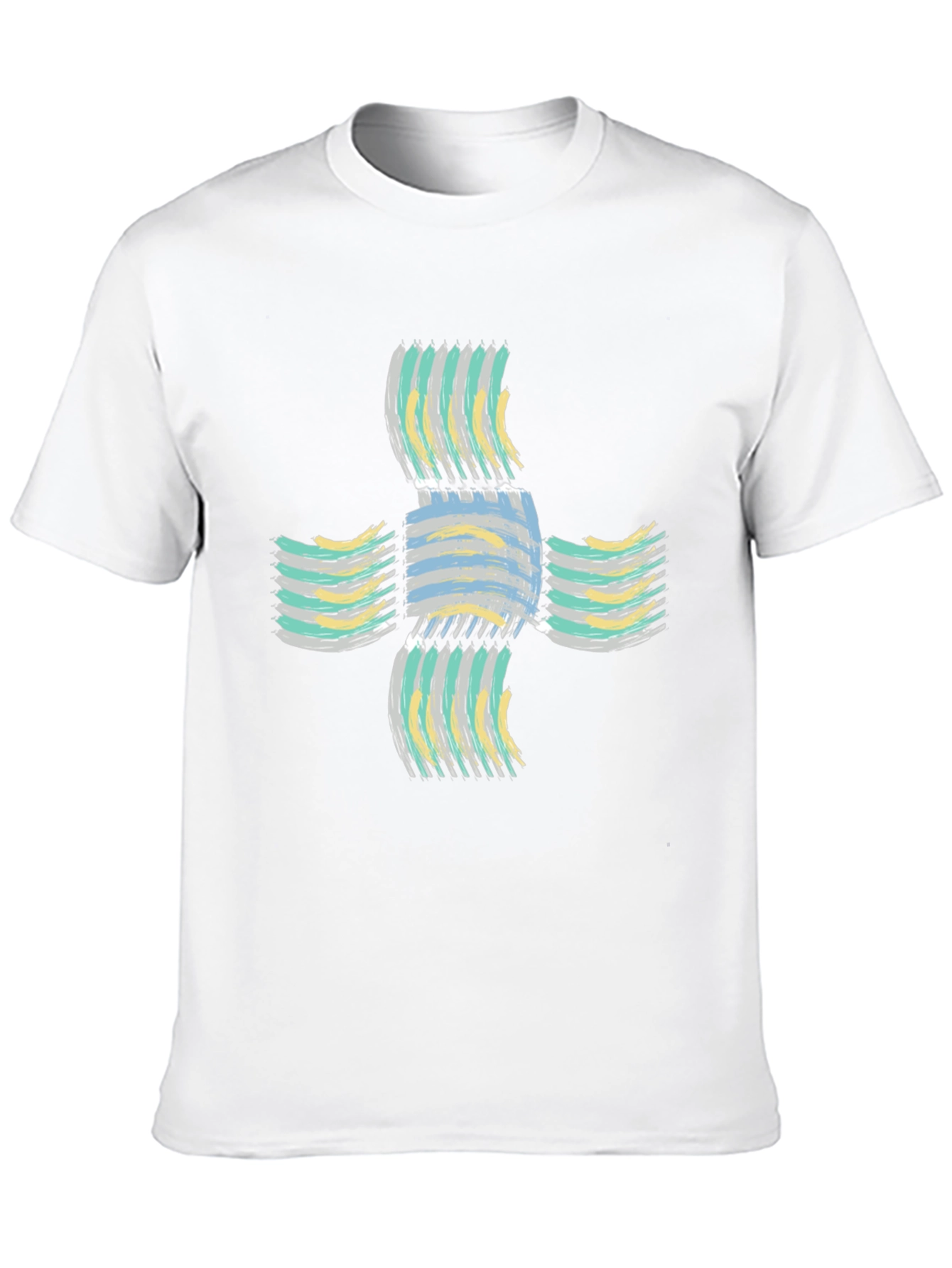 Abstract Cross Graphic Black T-Shirt
