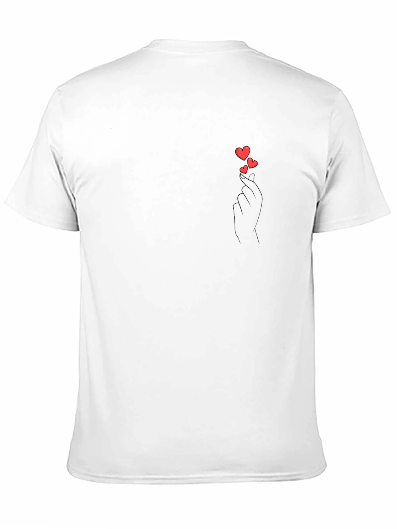 Heart Gesture Graphic Tee - Casual Black T-Shirt