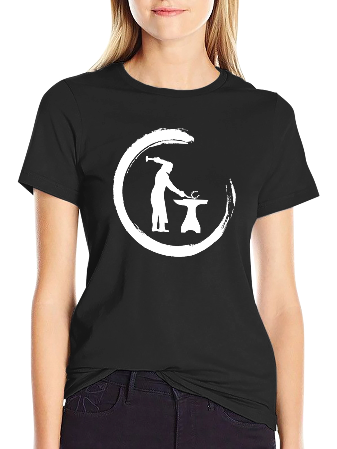 Blacksmith Circle Graphic Tee - Black Cotton T-Shirt