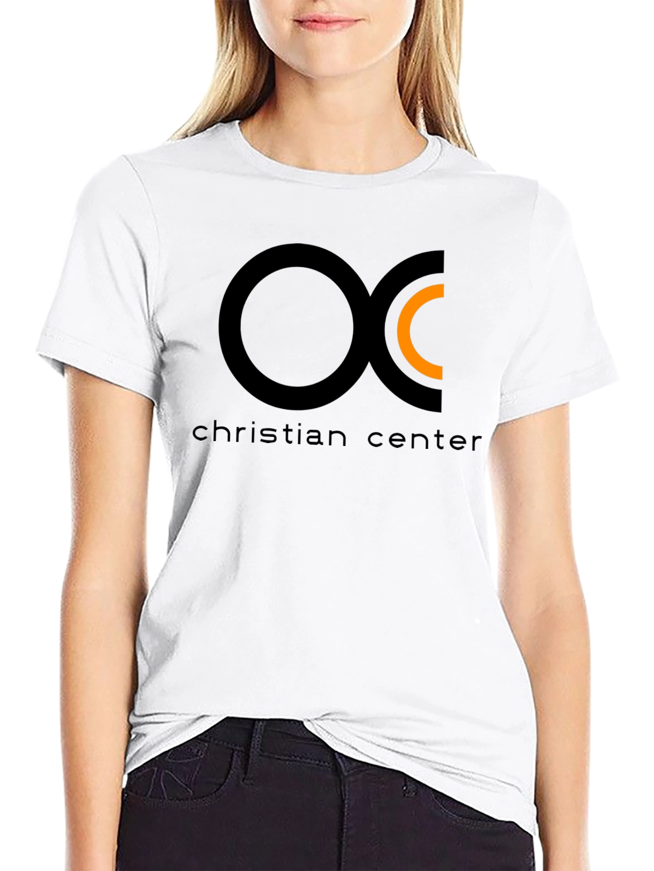 Christian Center Black Tee with Circle Logo