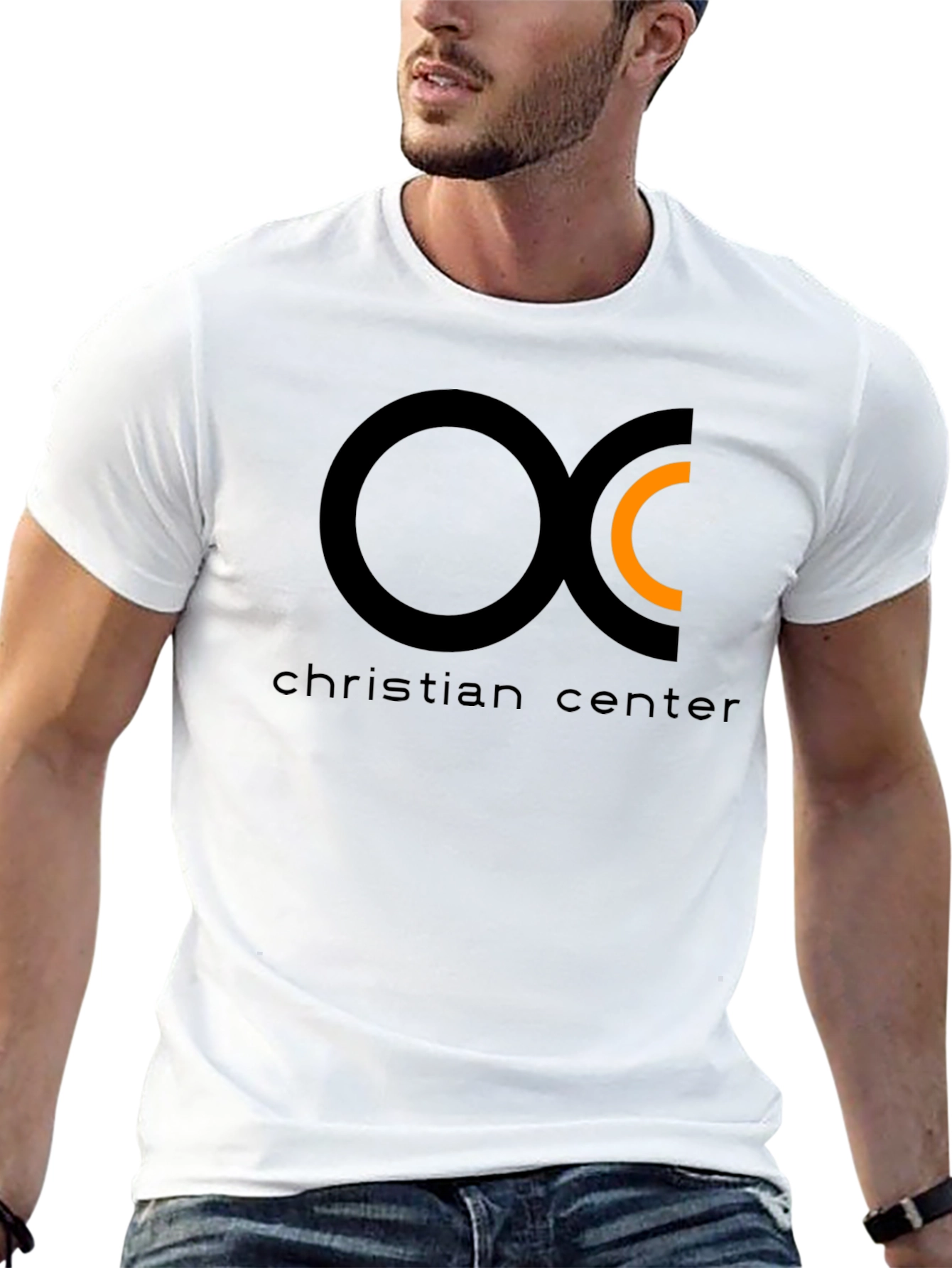 Christian Center Black Tee with Circle Logo