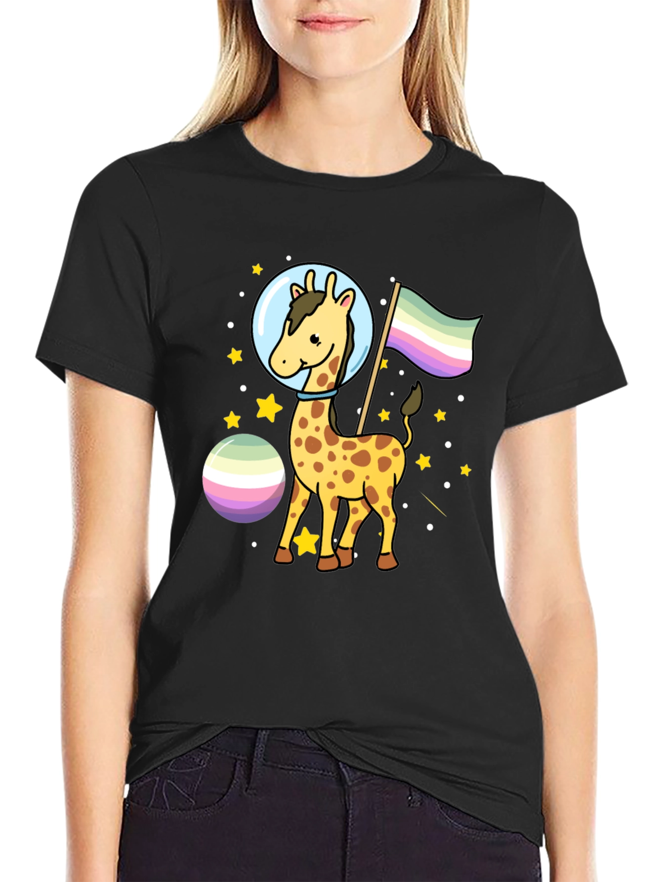 Giraffe Astronaut LGBTQ+ Pride T-Shirt