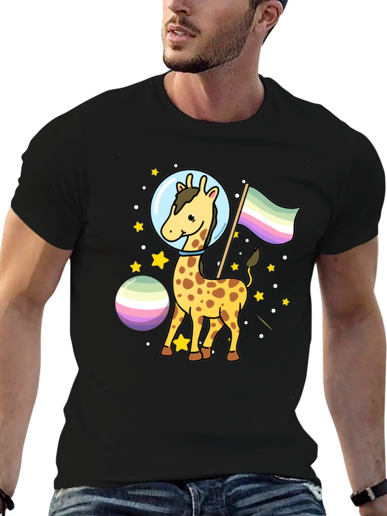 Giraffe Astronaut LGBTQ+ Pride T-Shirt
