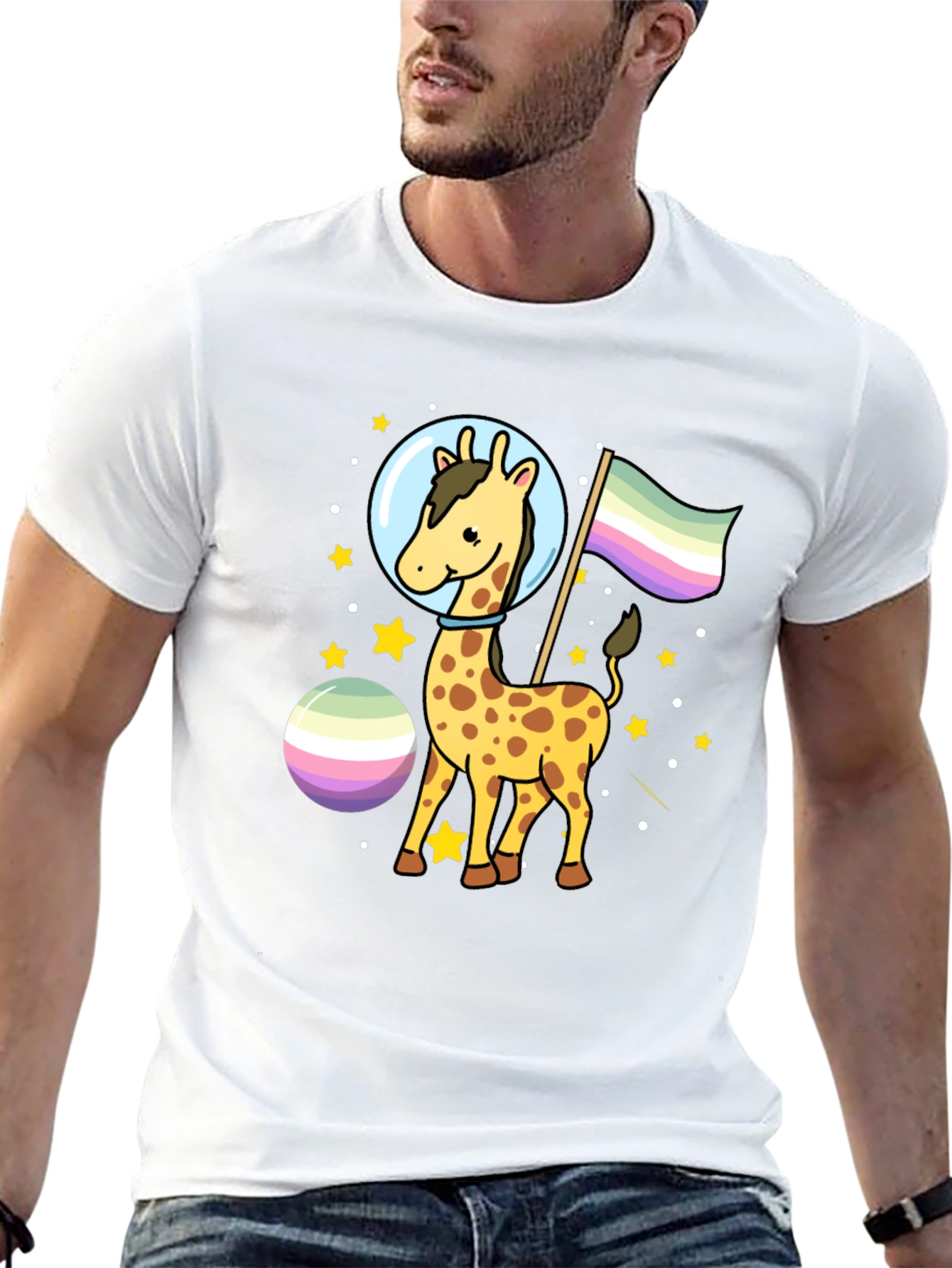 Giraffe Astronaut LGBTQ+ Pride T-Shirt