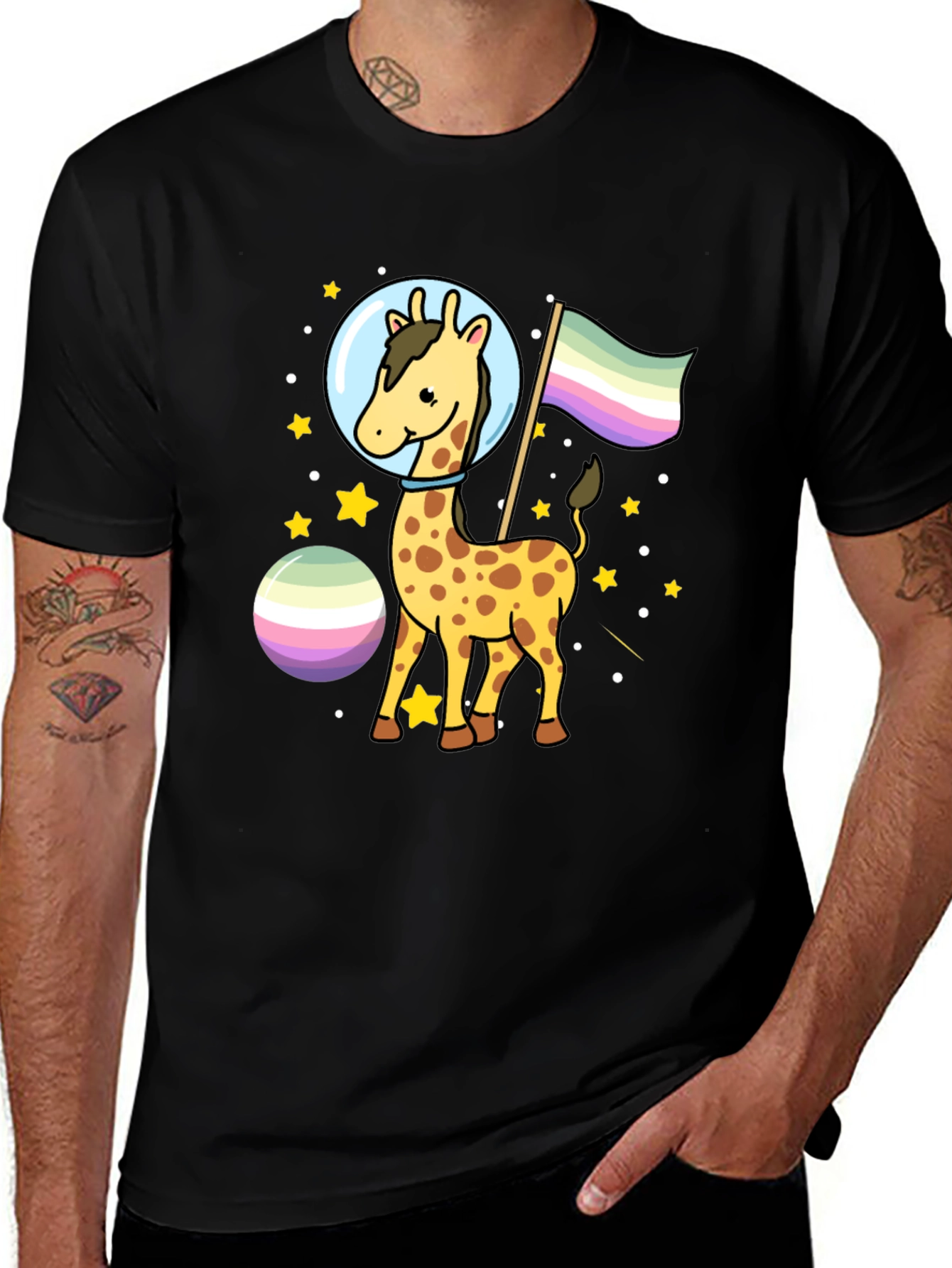 Giraffe Astronaut LGBTQ+ Pride T-Shirt