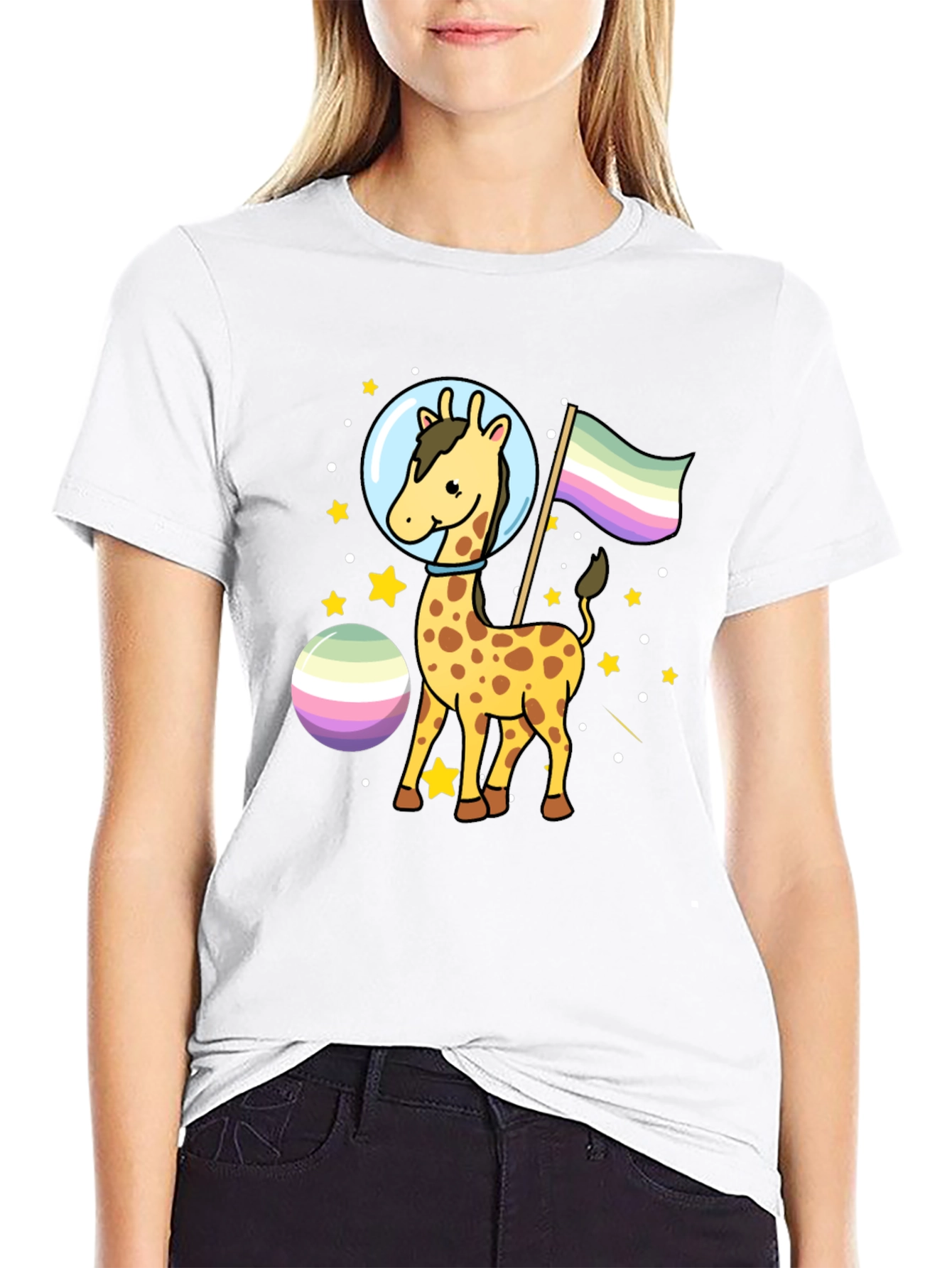 Giraffe Astronaut LGBTQ+ Pride T-Shirt
