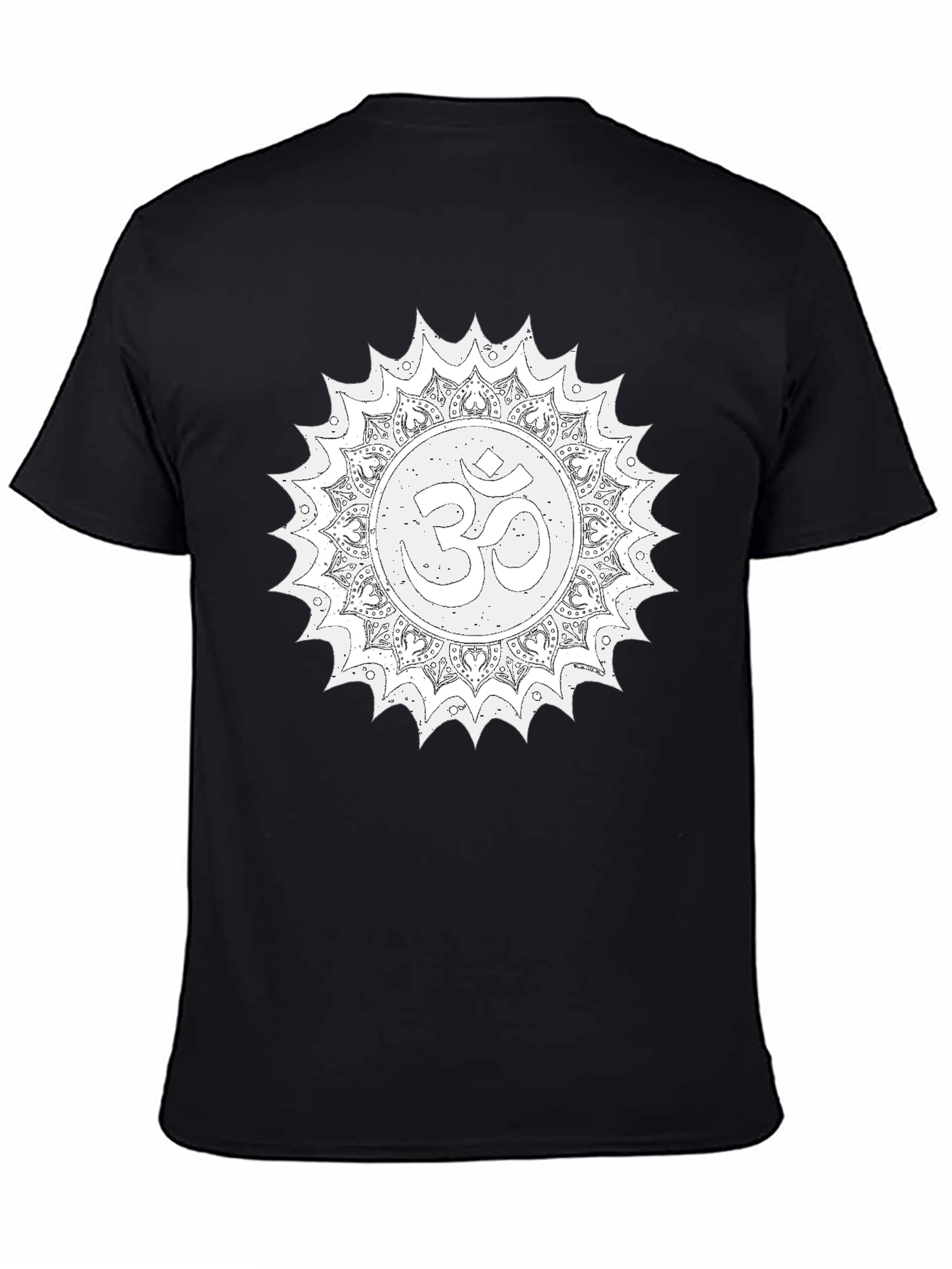 Om Mandala Graphic Tee - Relaxed Fit Black T-Shirt