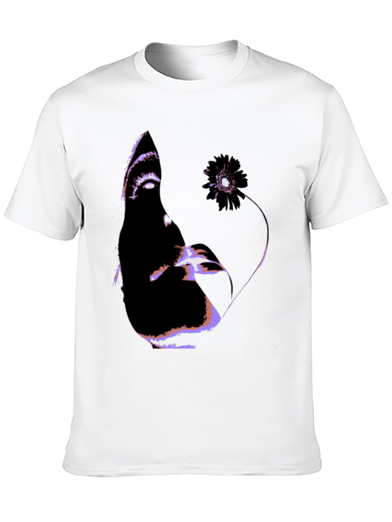 Abstract Face Graphic Black T-Shirt