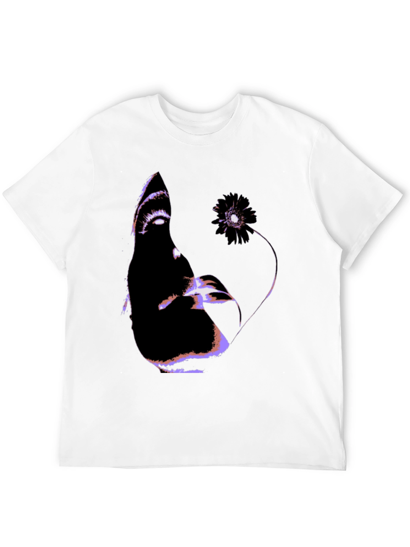 Abstract Face Graphic Black T-Shirt