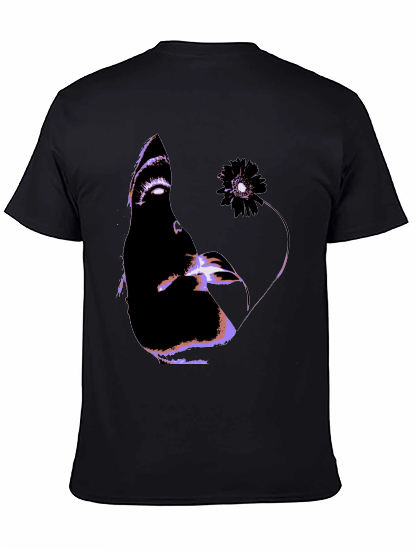 Abstract Face Graphic Black T-Shirt