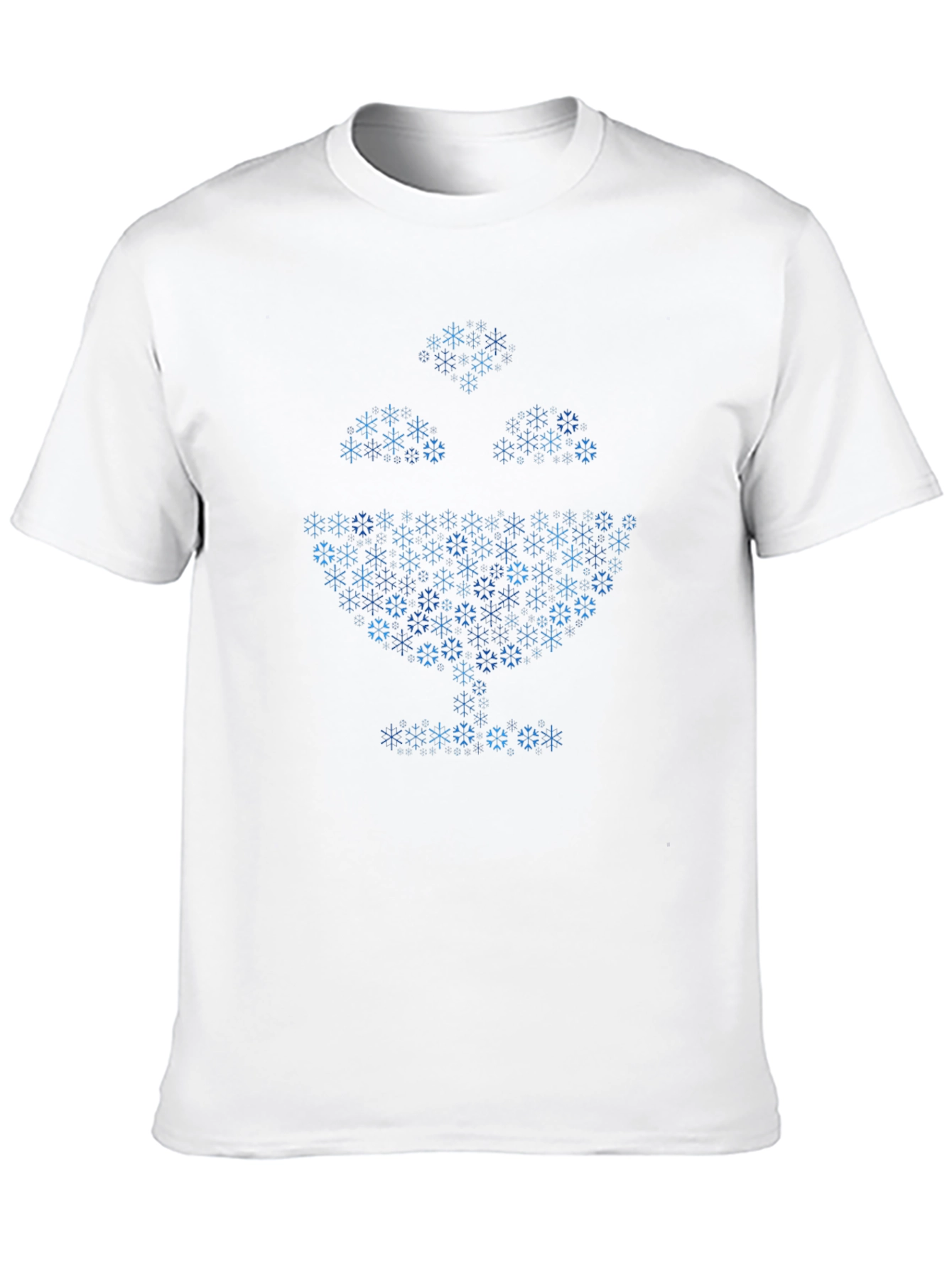 Geometric Snowflake Tree Black T-Shirt