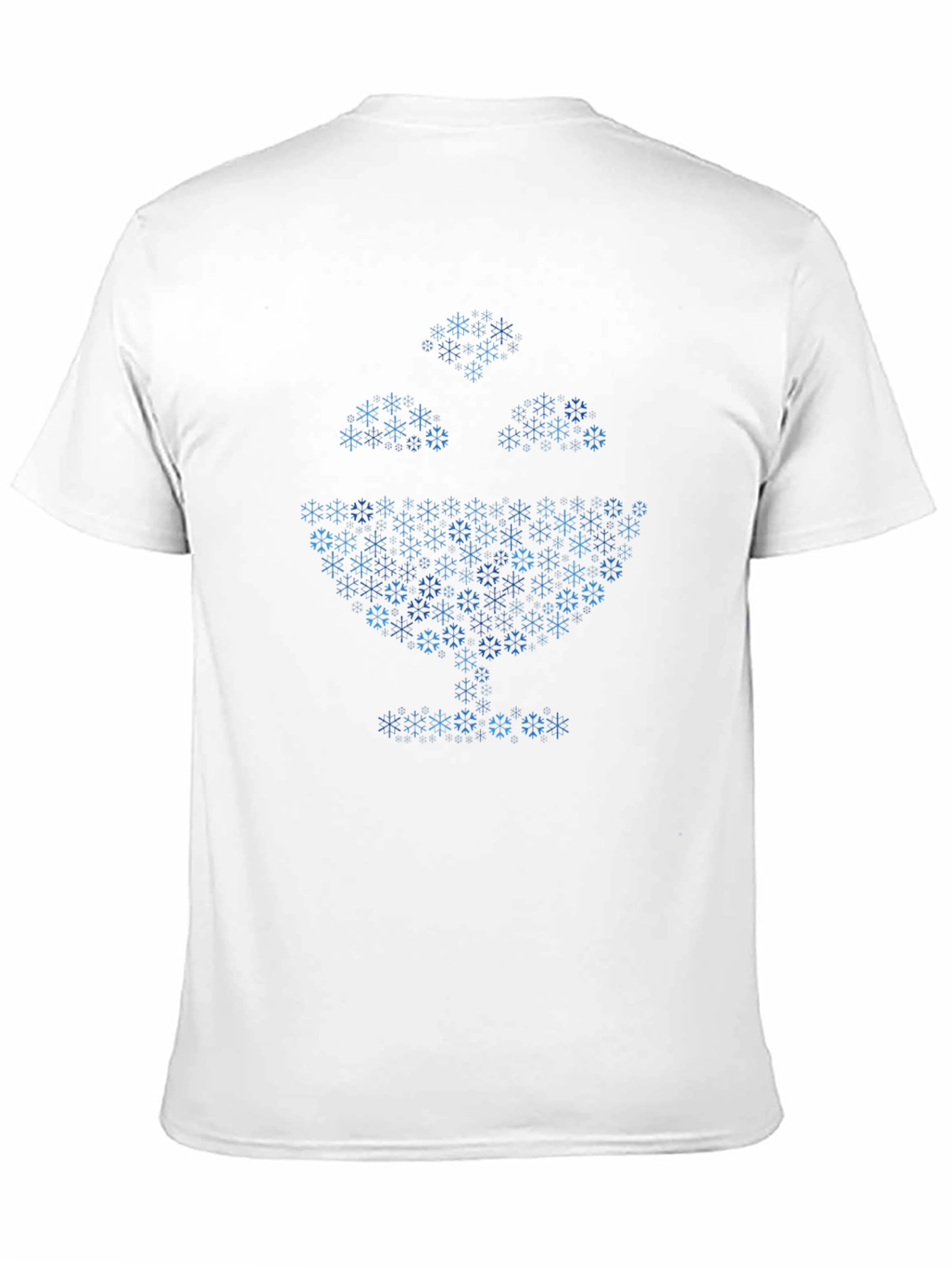 Geometric Snowflake Tree Black T-Shirt