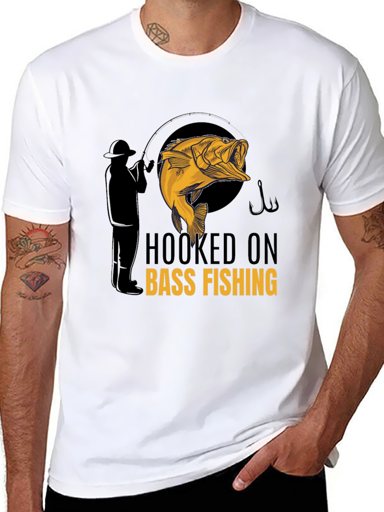 Hooked on Bass Fishing Graphic Tee