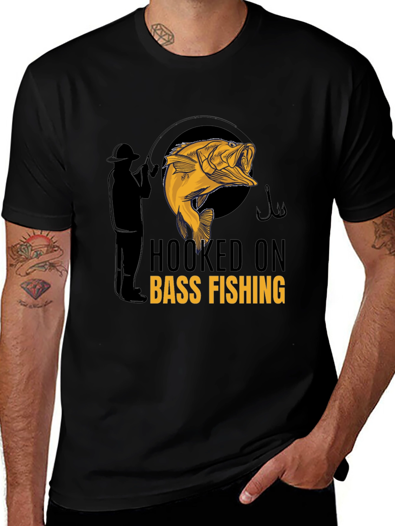 Hooked on Bass Fishing Graphic Tee