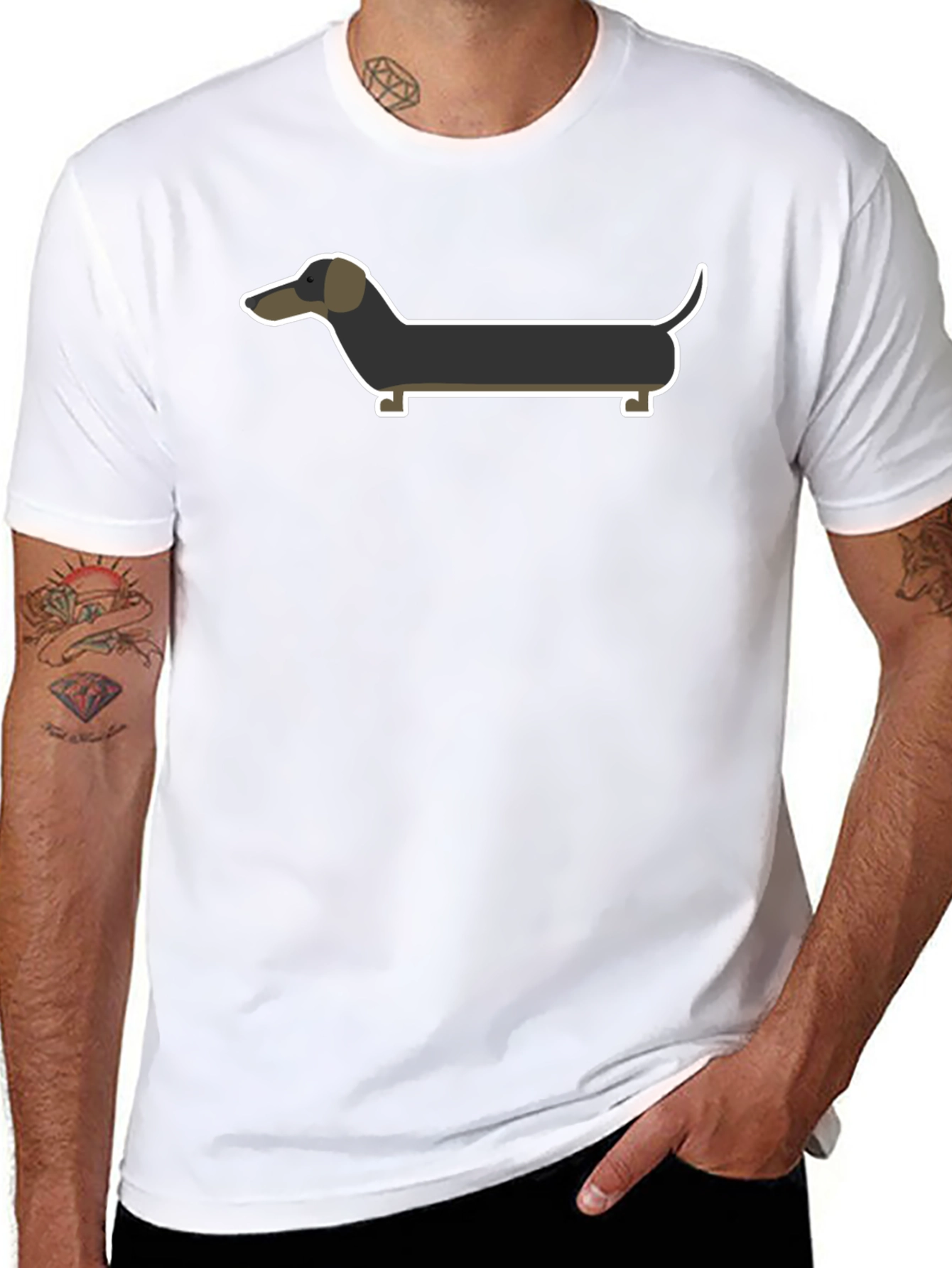 Dachshund Graphic Tee - Unisex Soft Cotton Black T-Shirt