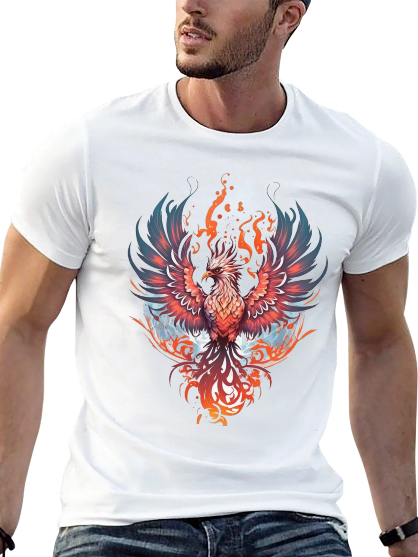 Phoenix Graphic T-Shirt - Rising Firebird Design