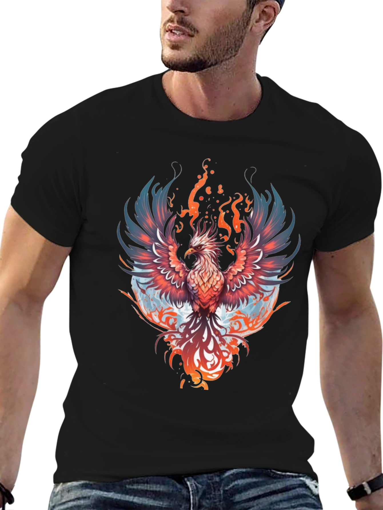 Phoenix Graphic T-Shirt - Rising Firebird Design