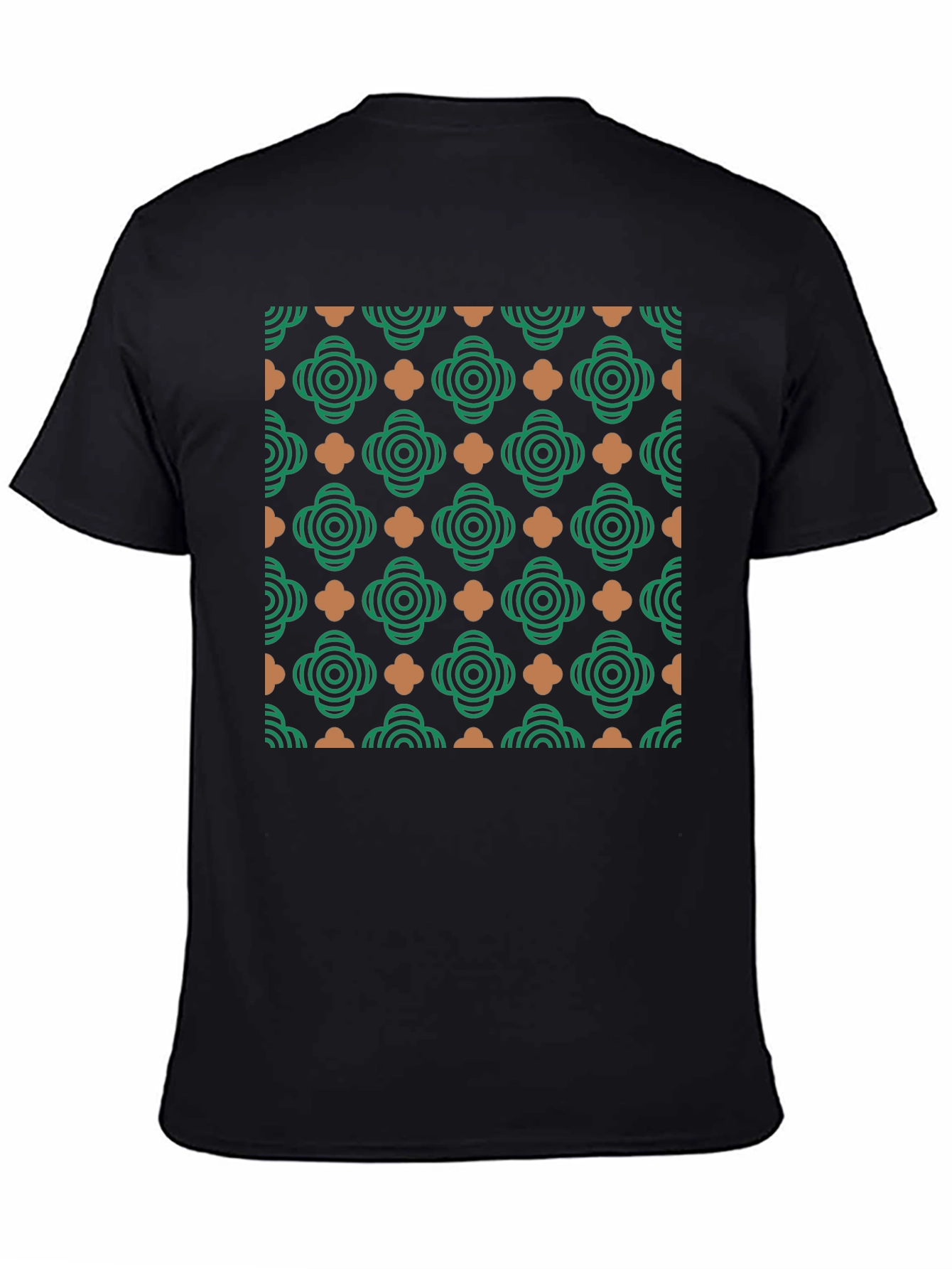 Stylish Black T-Shirt with Geometric Pattern