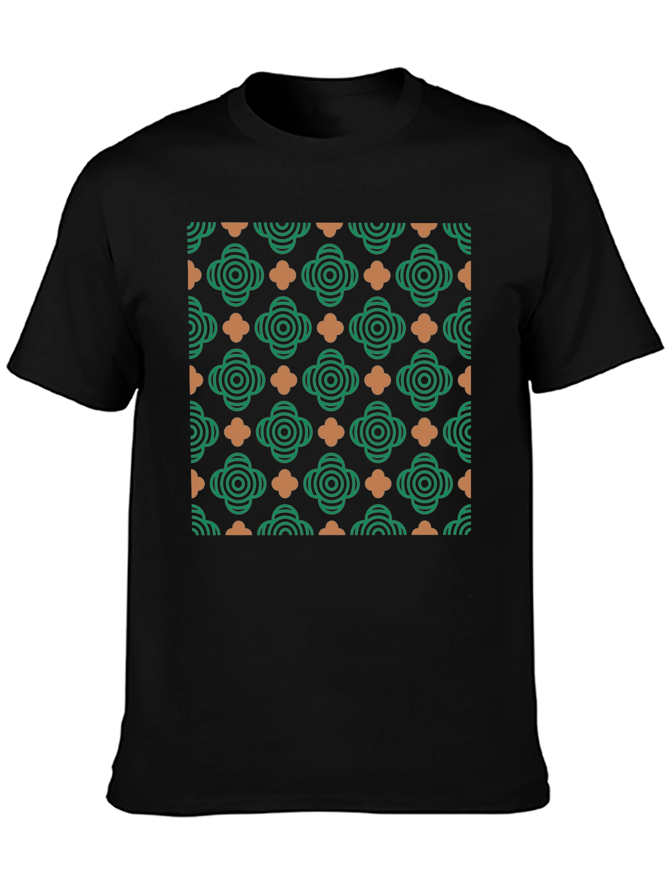 Stylish Black T-Shirt with Geometric Pattern
