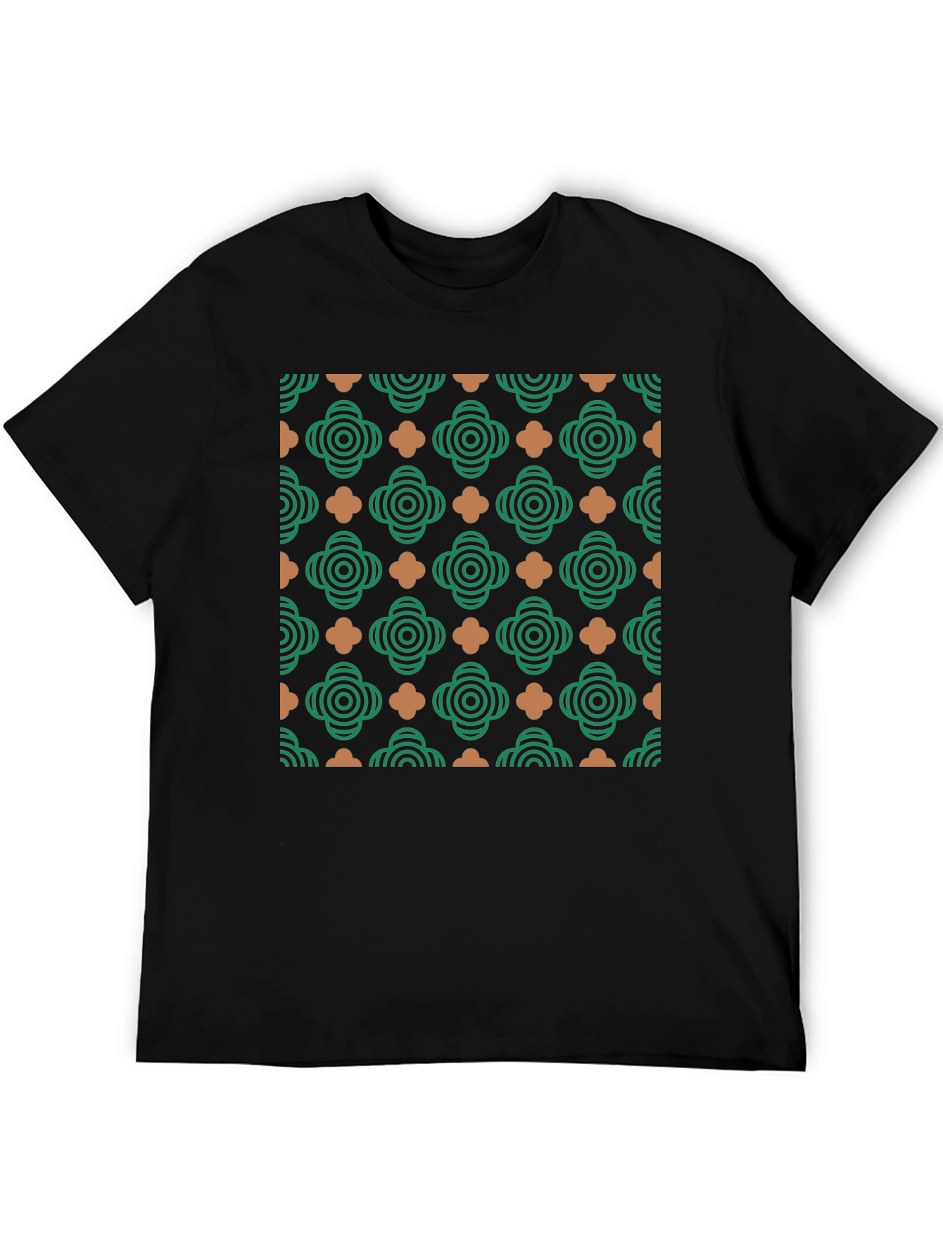 Stylish Black T-Shirt with Geometric Pattern