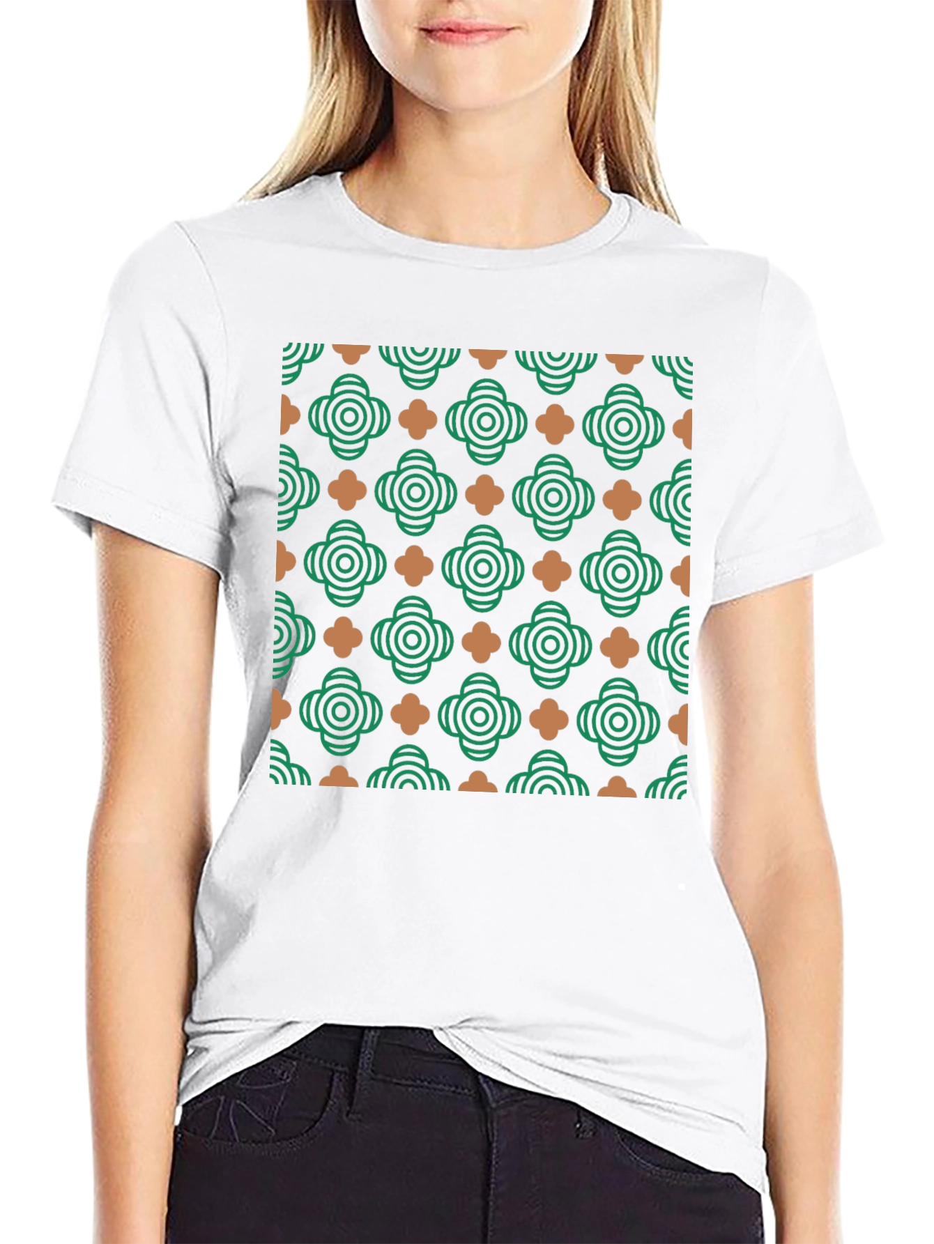 Stylish Black T-Shirt with Geometric Pattern