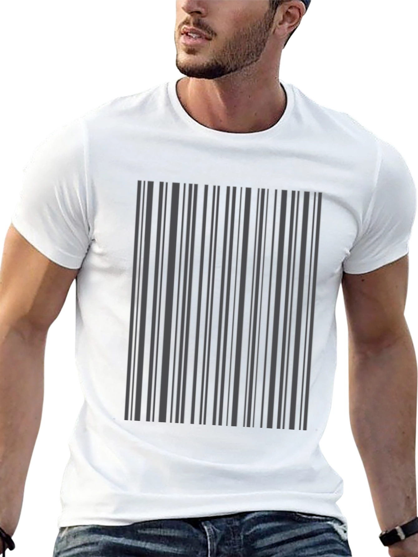 Modern Barcode Design T-Shirt - Sleek Stylish & Unique