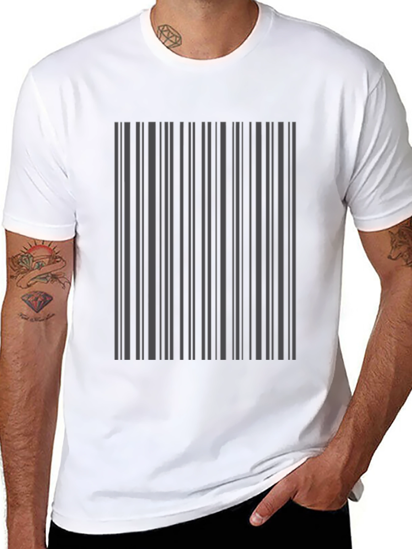 Modern Barcode Design T-Shirt - Sleek Stylish & Unique