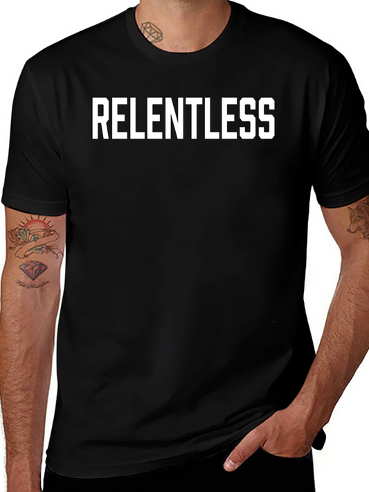 Relentless Graphic T-Shirt - Black Crew Neck Tee