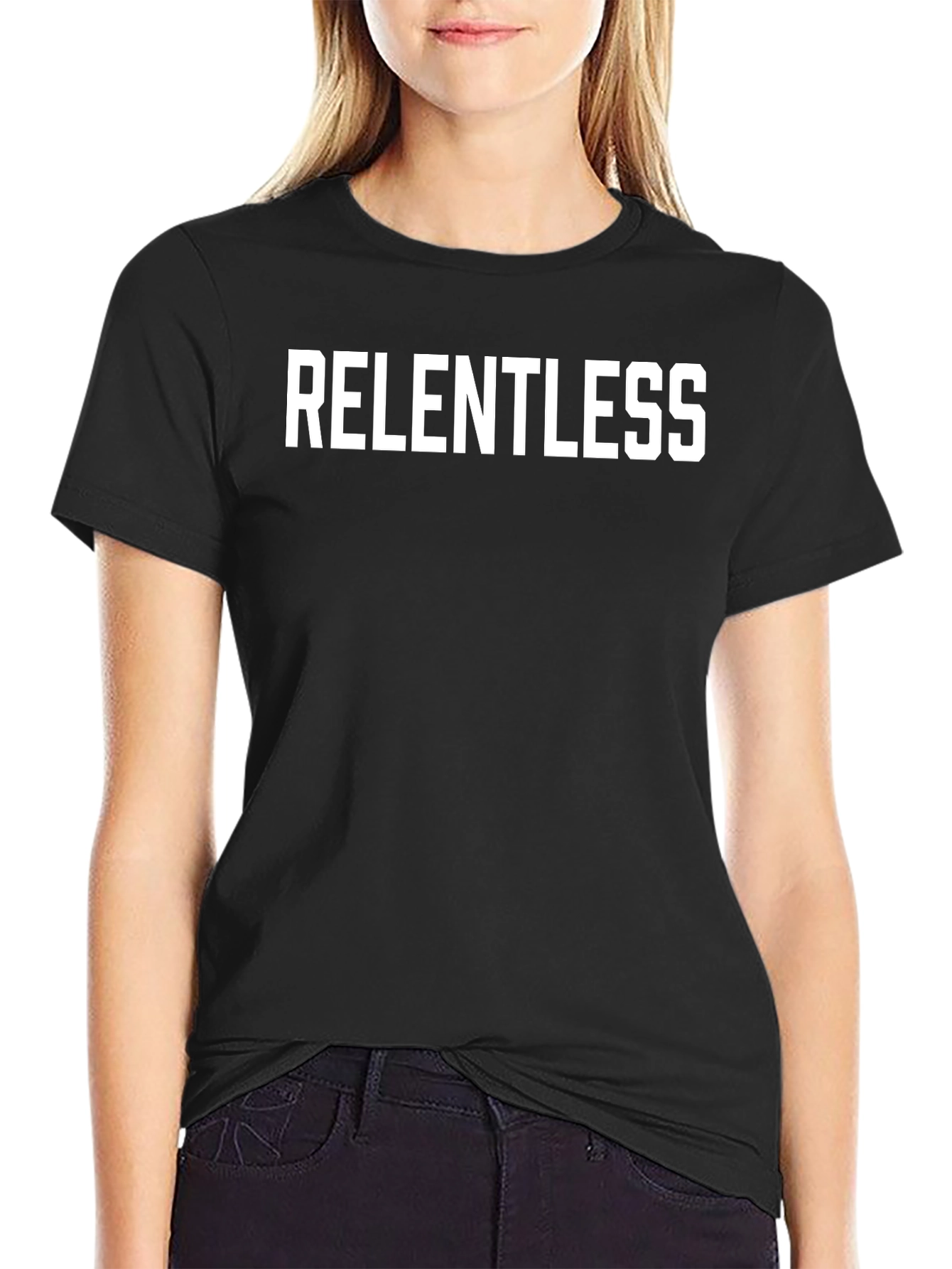 Relentless Graphic T-Shirt - Black Crew Neck Tee